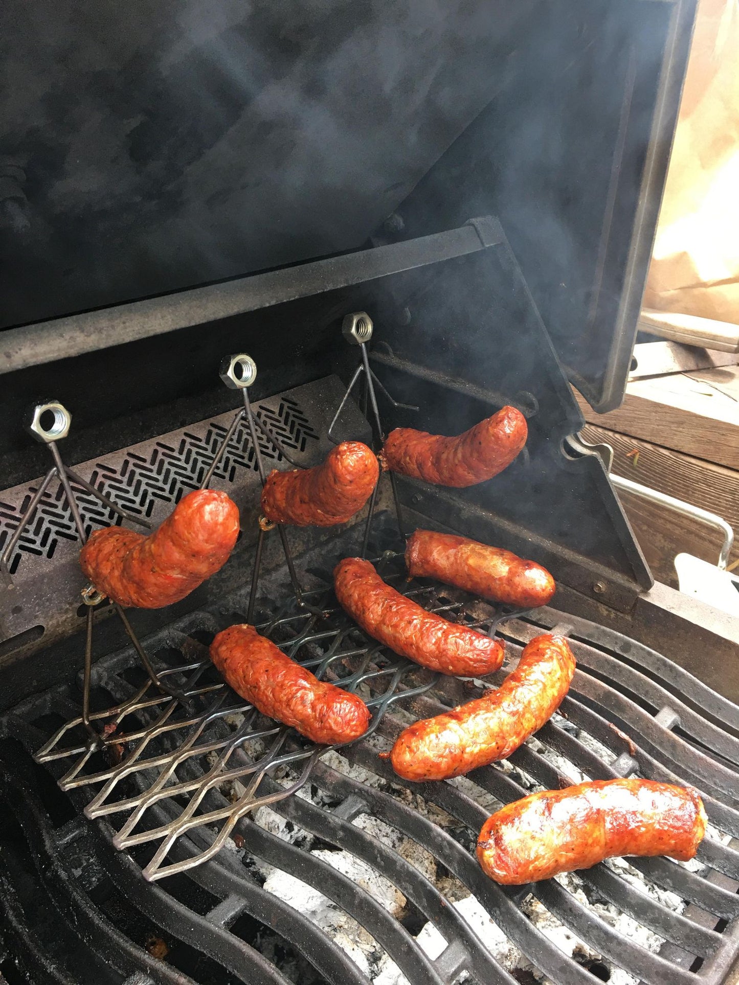 Triple Metal Art Grill Guy, Barbeque, BBQ, Metal Art, brat/hotdog cooker