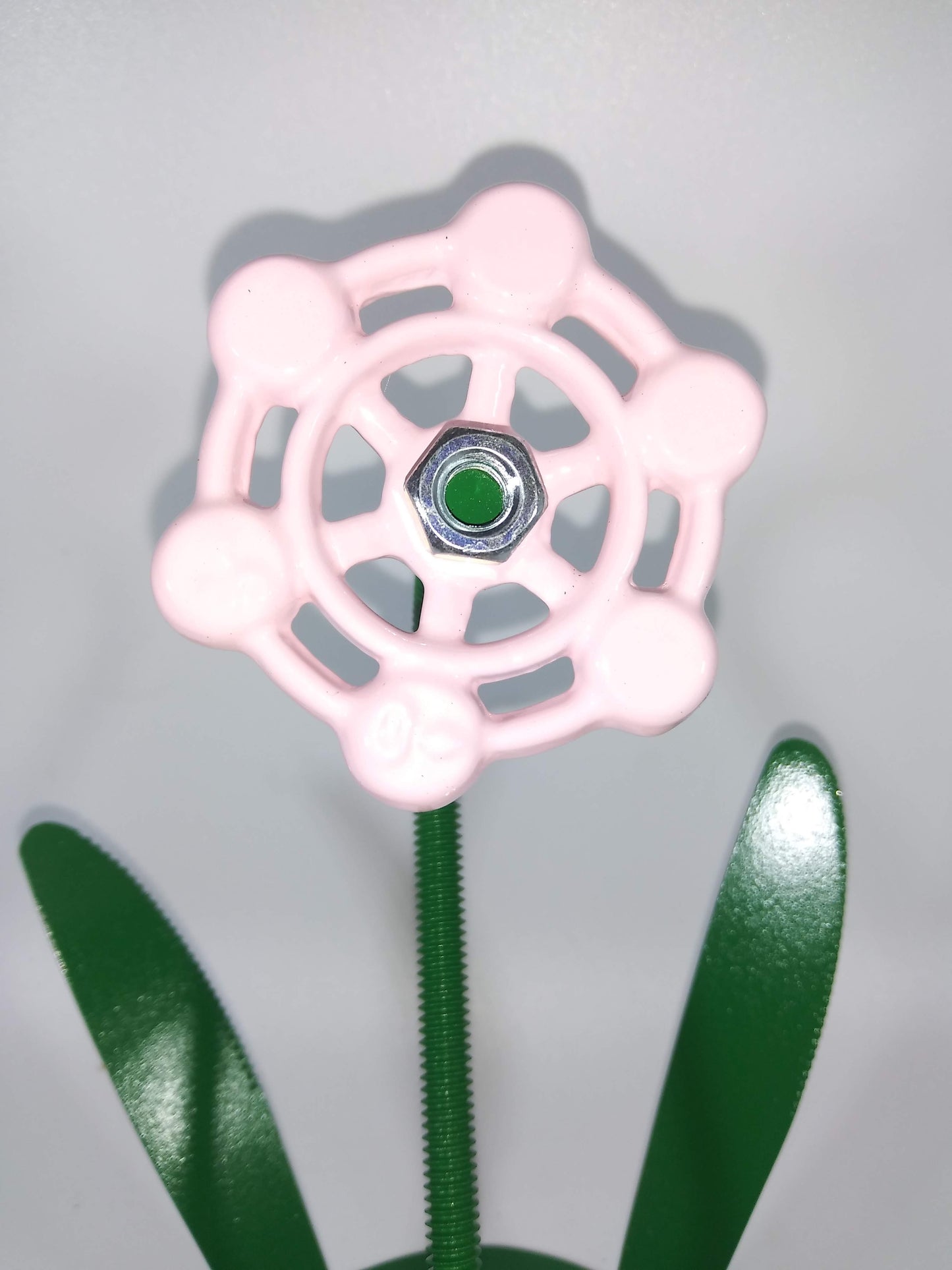 Pink Metal Flowers, Sculptured Floral Decor, Faucet Flower