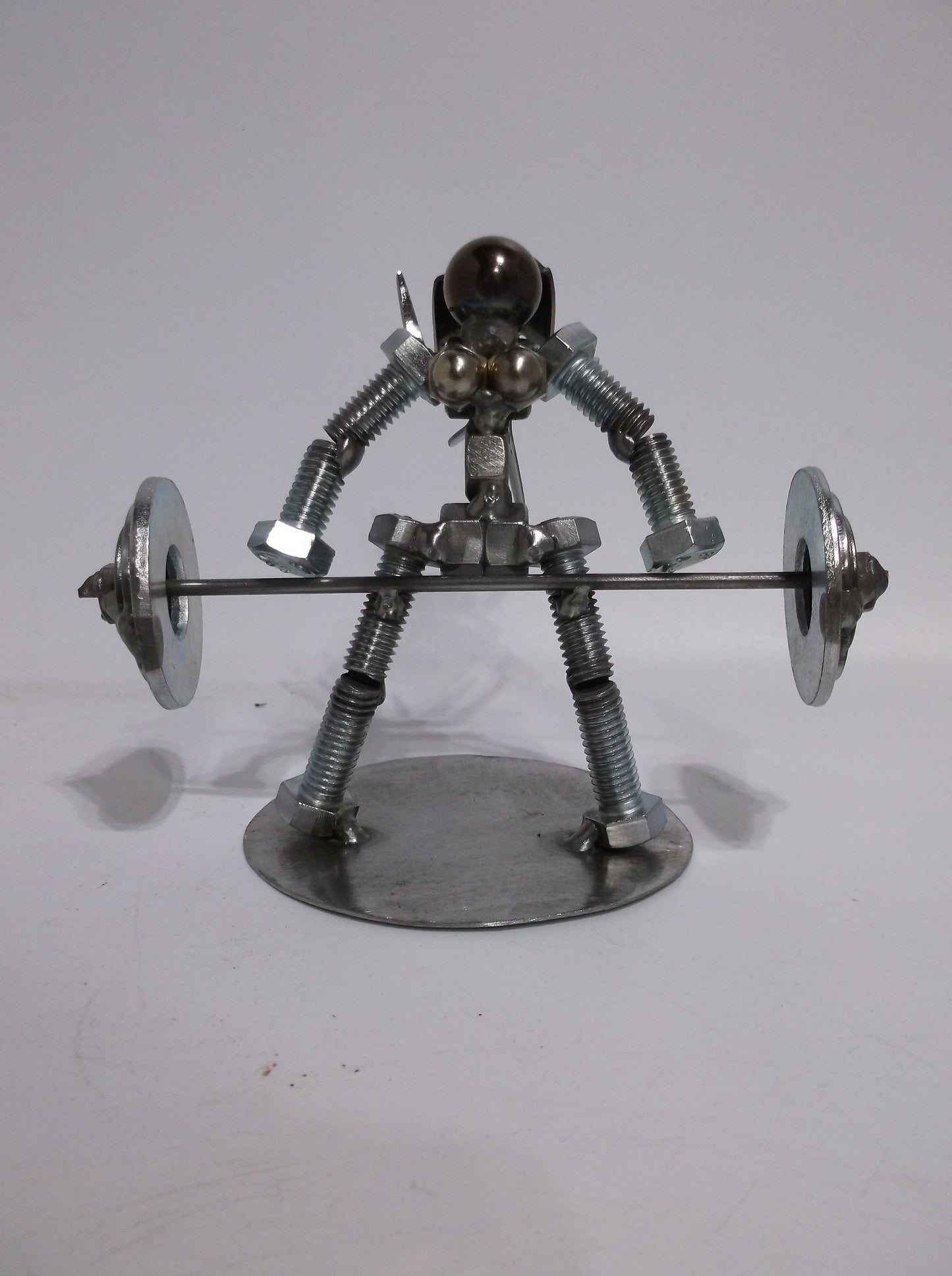 Female Dead Lifter, Metal Bolt Figurine Weight Trainer, miniature exercise figure