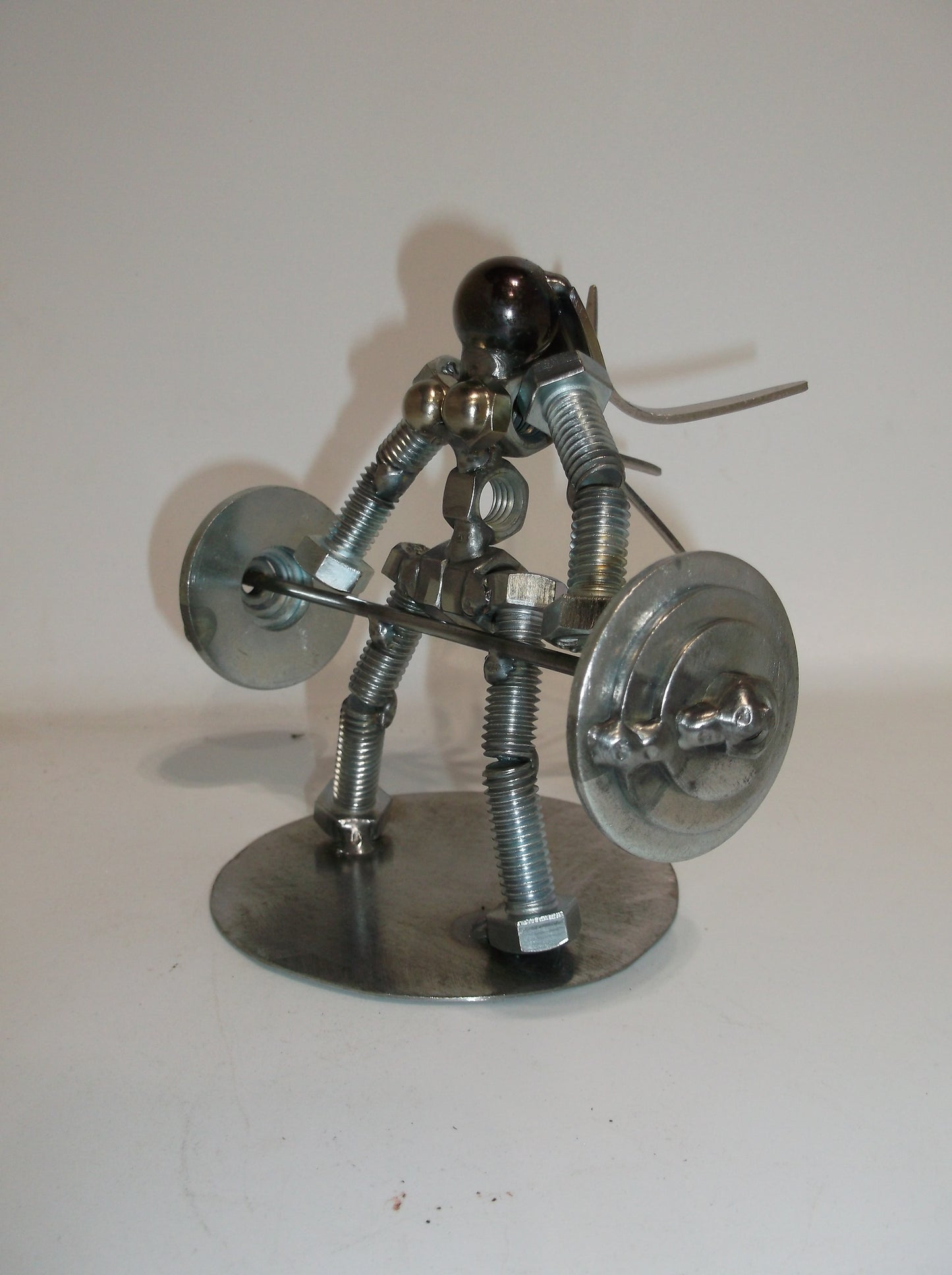 Female Dead Lifter, Metal Bolt Figurine Weight Trainer, miniature exercise figure