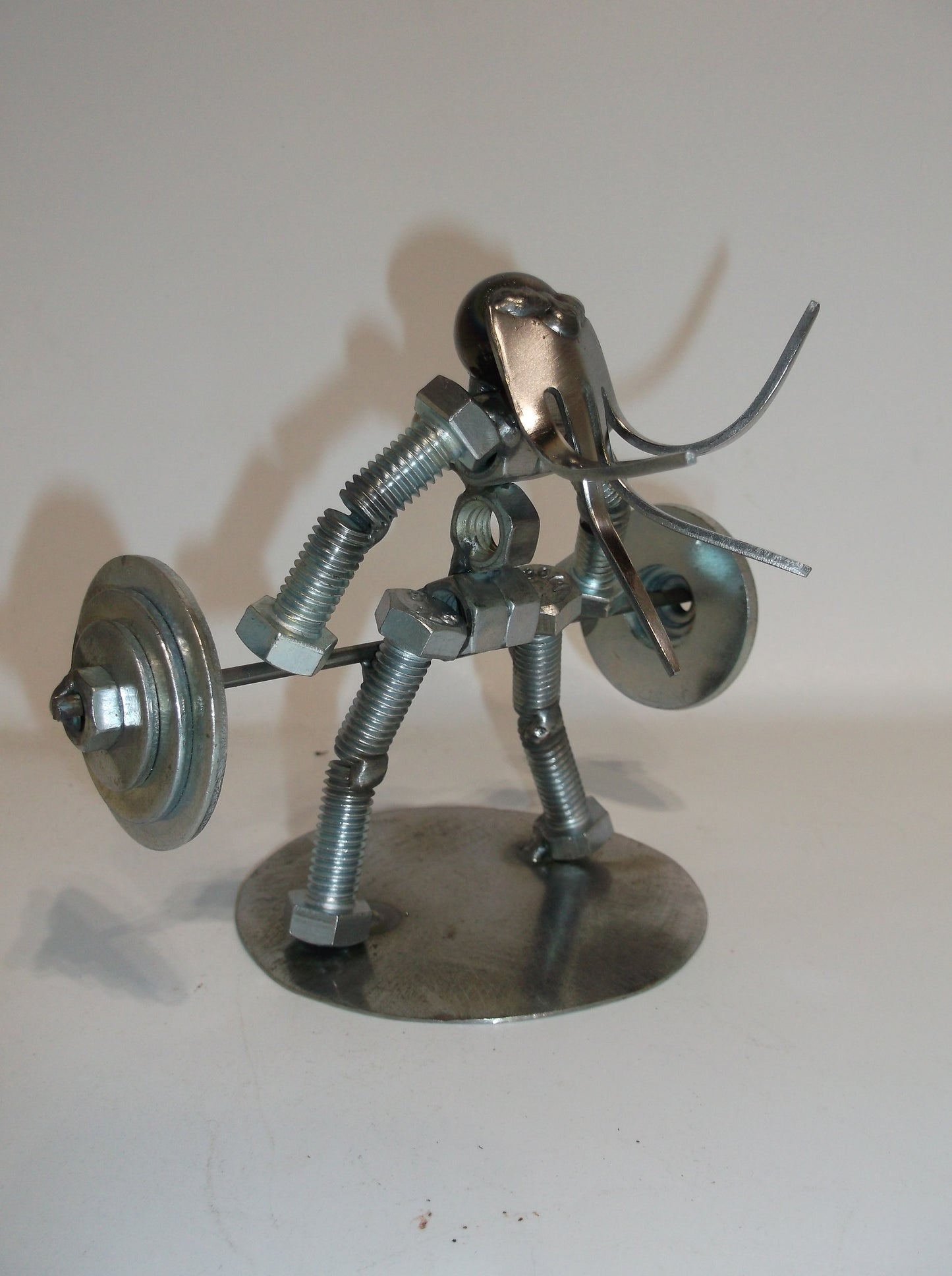 Female Dead Lifter, Metal Bolt Figurine Weight Trainer, miniature exercise figure