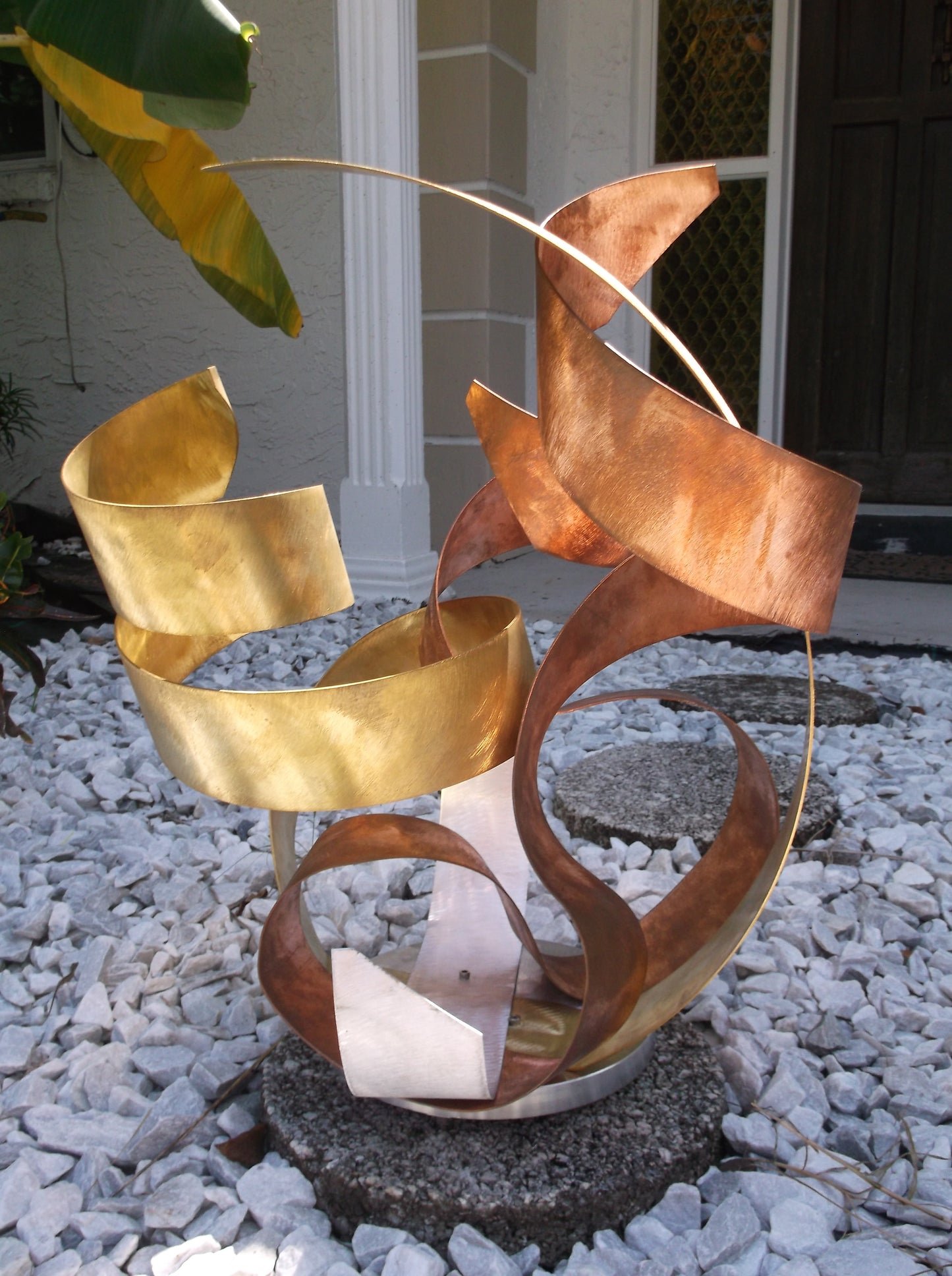 Luxury Copper, Brass Sculpture Modern Indoor Outdoor Art "FIRE"