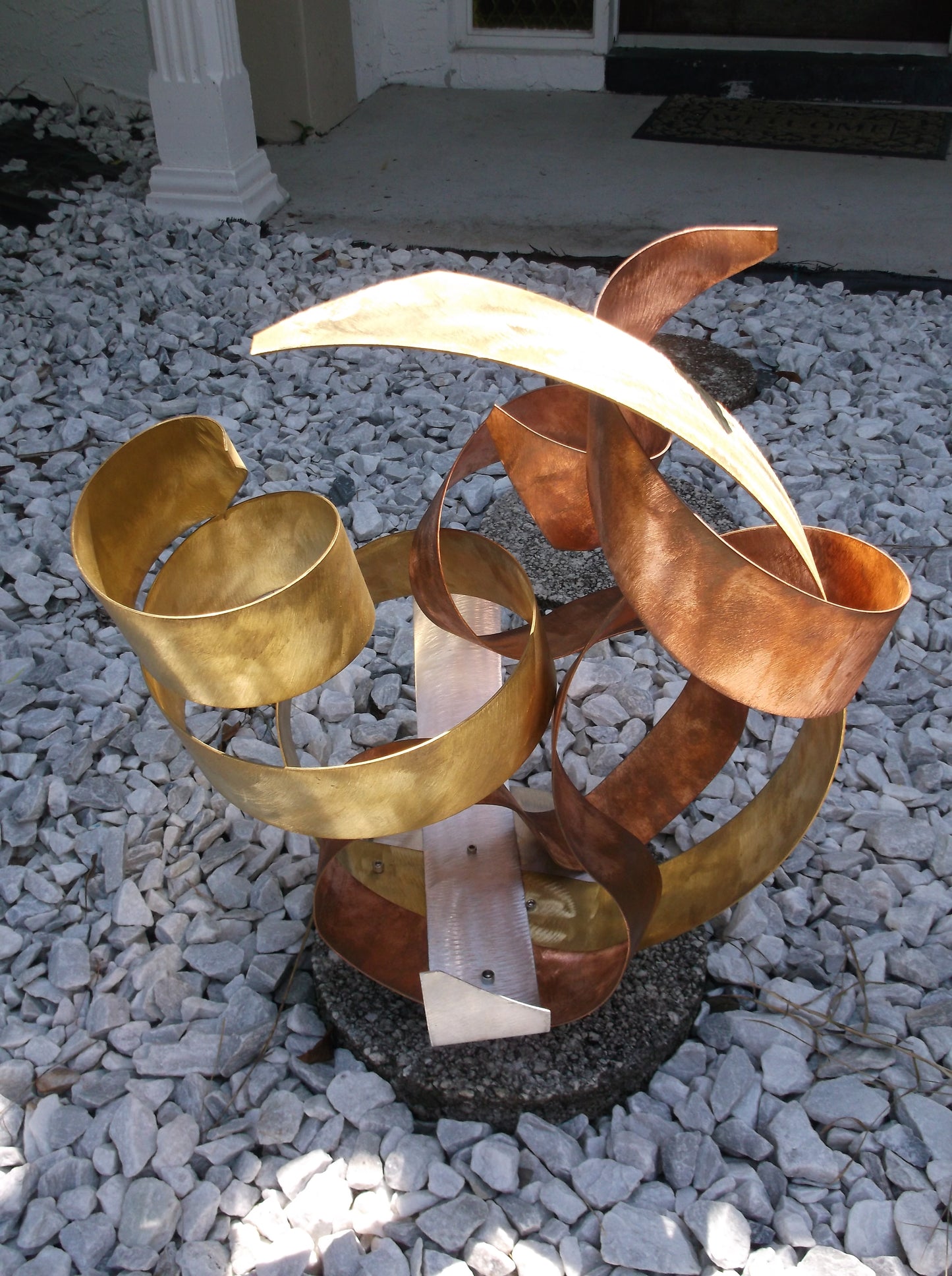 Luxury Copper, Brass Sculpture Modern Indoor Outdoor Art "FIRE"