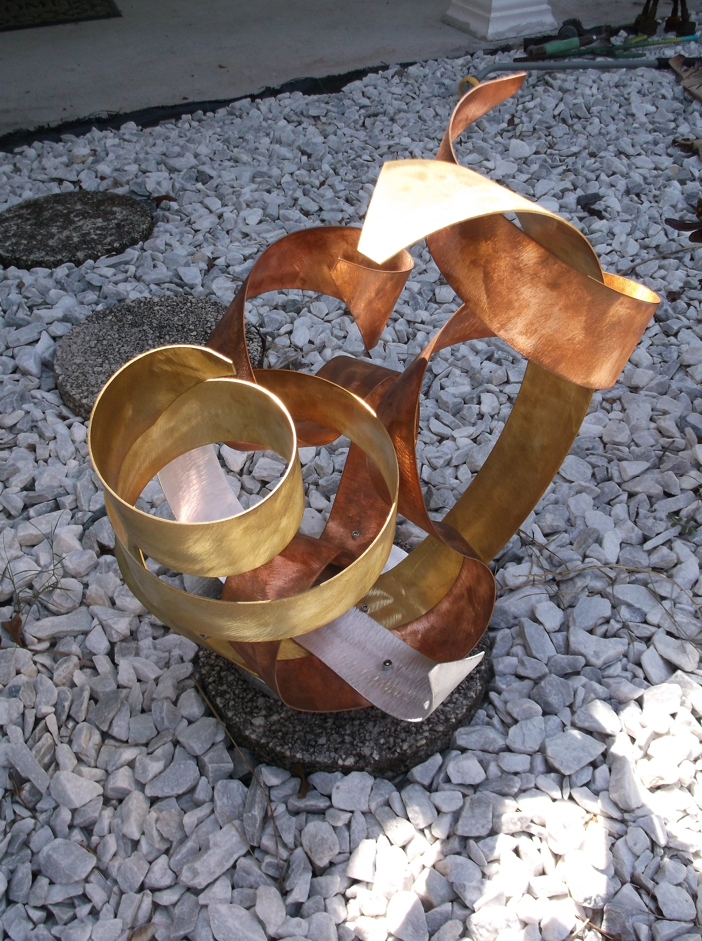 Luxury Copper, Brass Sculpture Modern Indoor Outdoor Art "FIRE"
