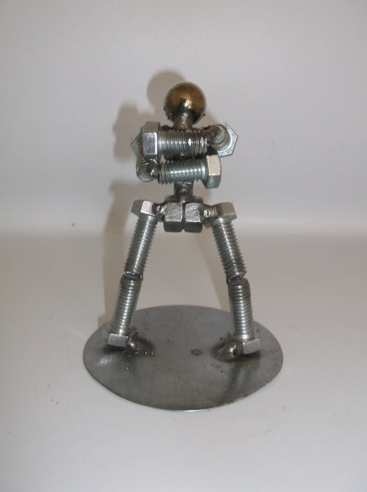 Standing with arms folded, Metal Bolt Figurine