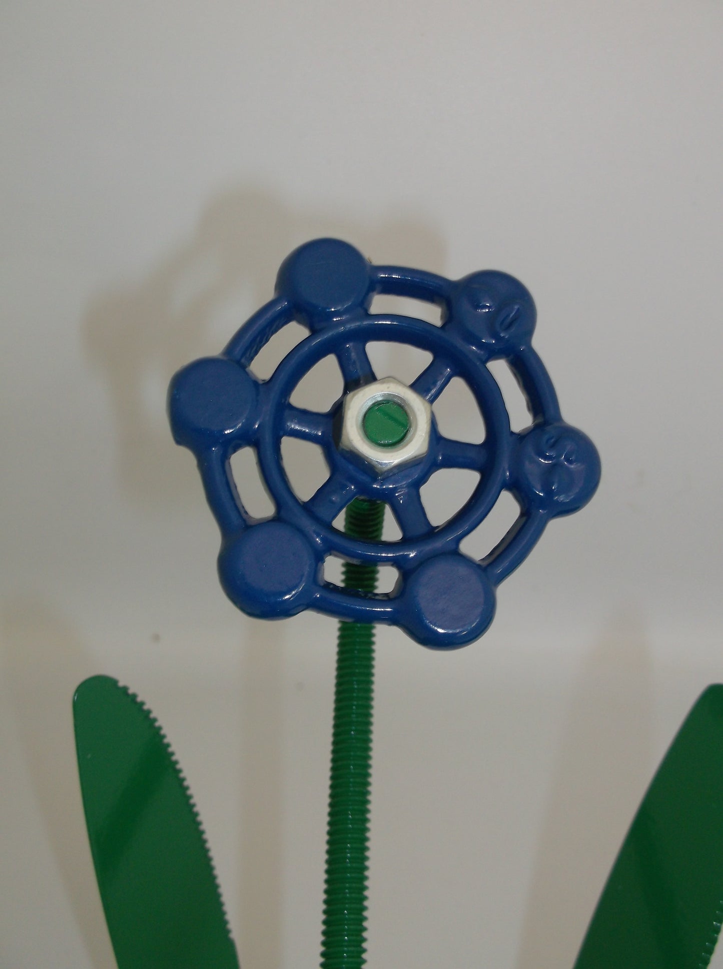 Blue Metal Flowers, Sculptured Floral Decor, Faucet Flower