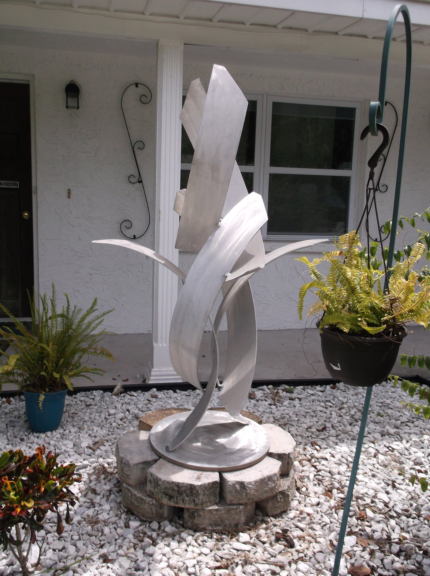 Luxury Aluminum Sculpture, Rise, Modern Abstract Indoor Outdoor Landscape Art
