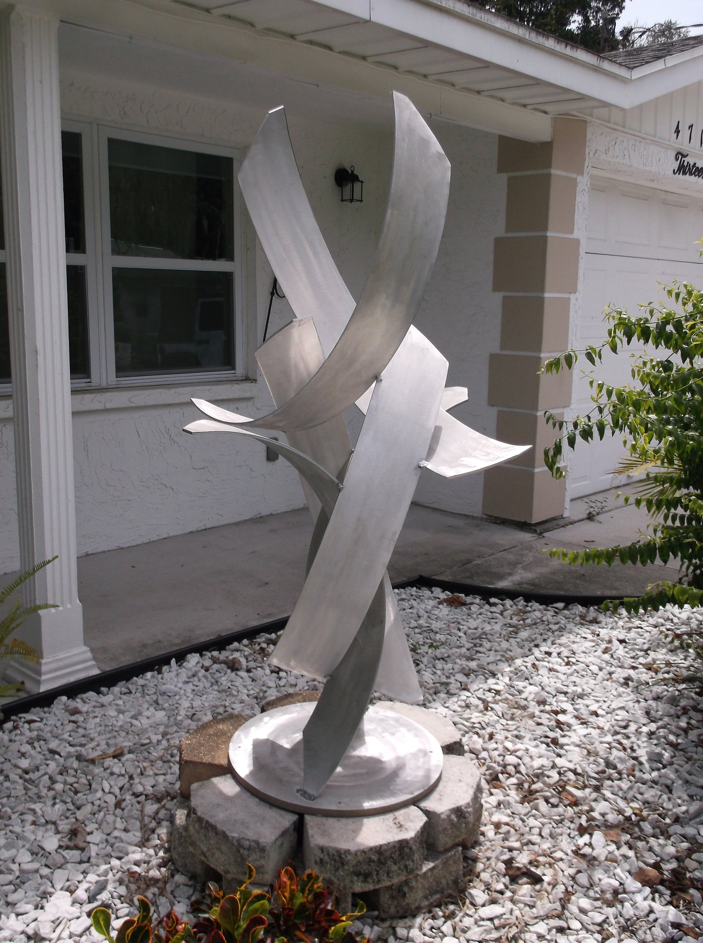 Luxury Aluminum Sculpture, Rise, Modern Abstract Indoor Outdoor Landscape Art