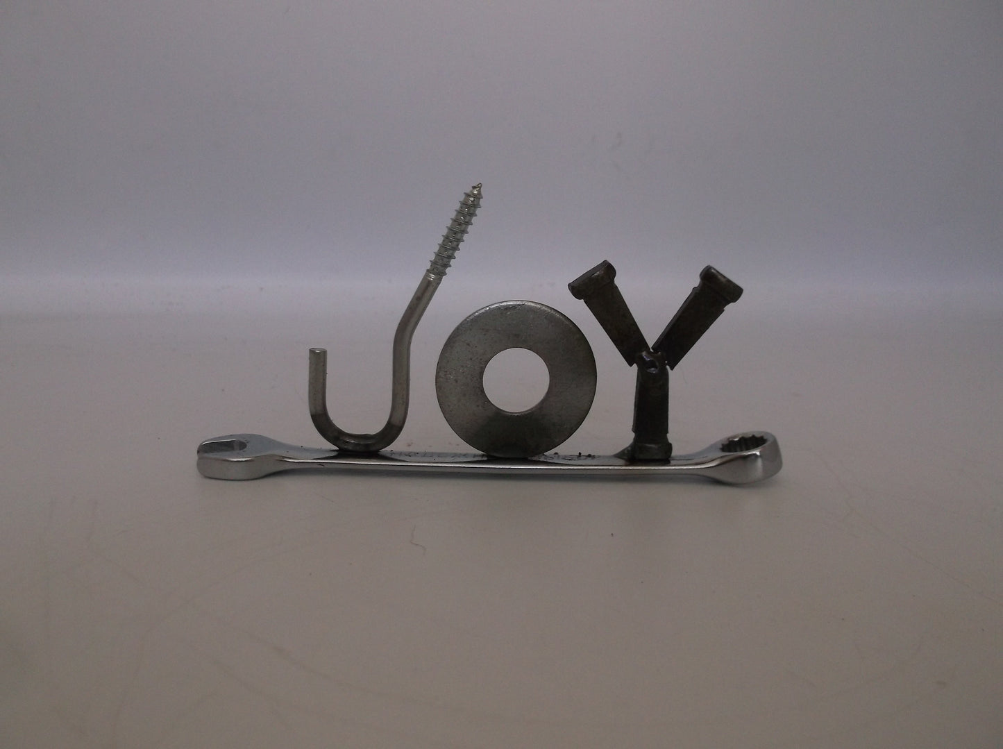 Joy, Christmas Gift, tiny wrench, miniature welded metal art