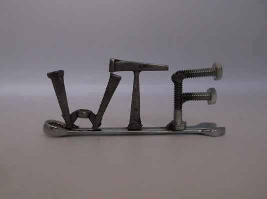 WTF, tiny wrench, miniature gift ideas, recycled, up cycled, welded metal art