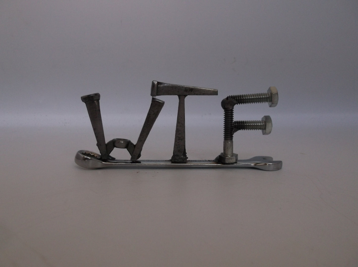 WTF, tiny wrench, miniature gift ideas, recycled, up cycled, welded metal art