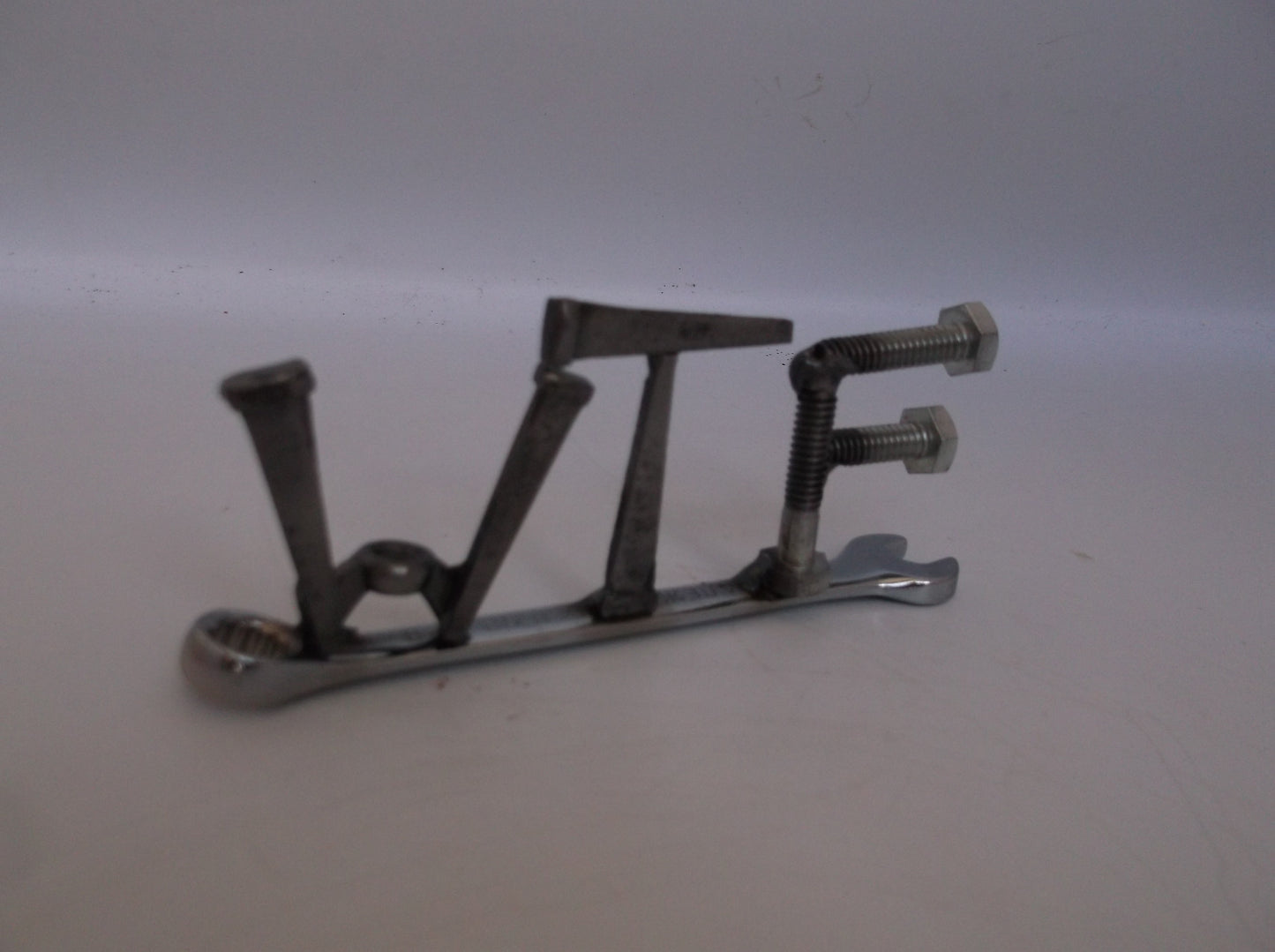 WTF, tiny wrench, miniature gift ideas, recycled, up cycled, welded metal art