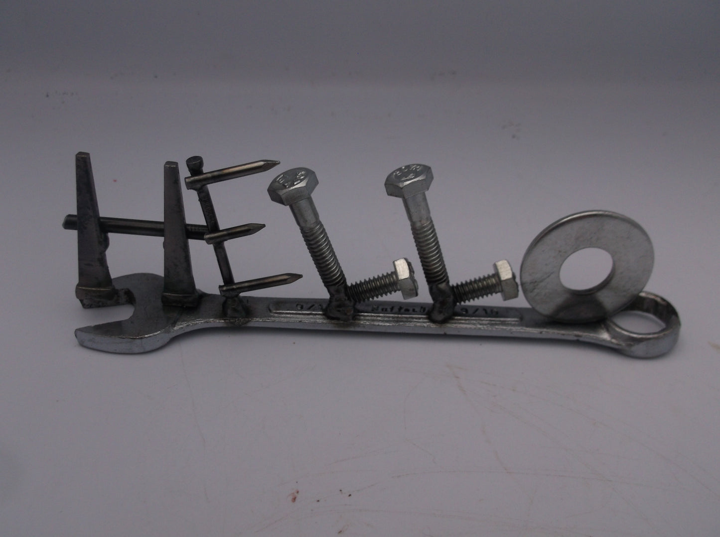 Hello, miniature gift ideas, recycled, up cycled, welded metal wrench