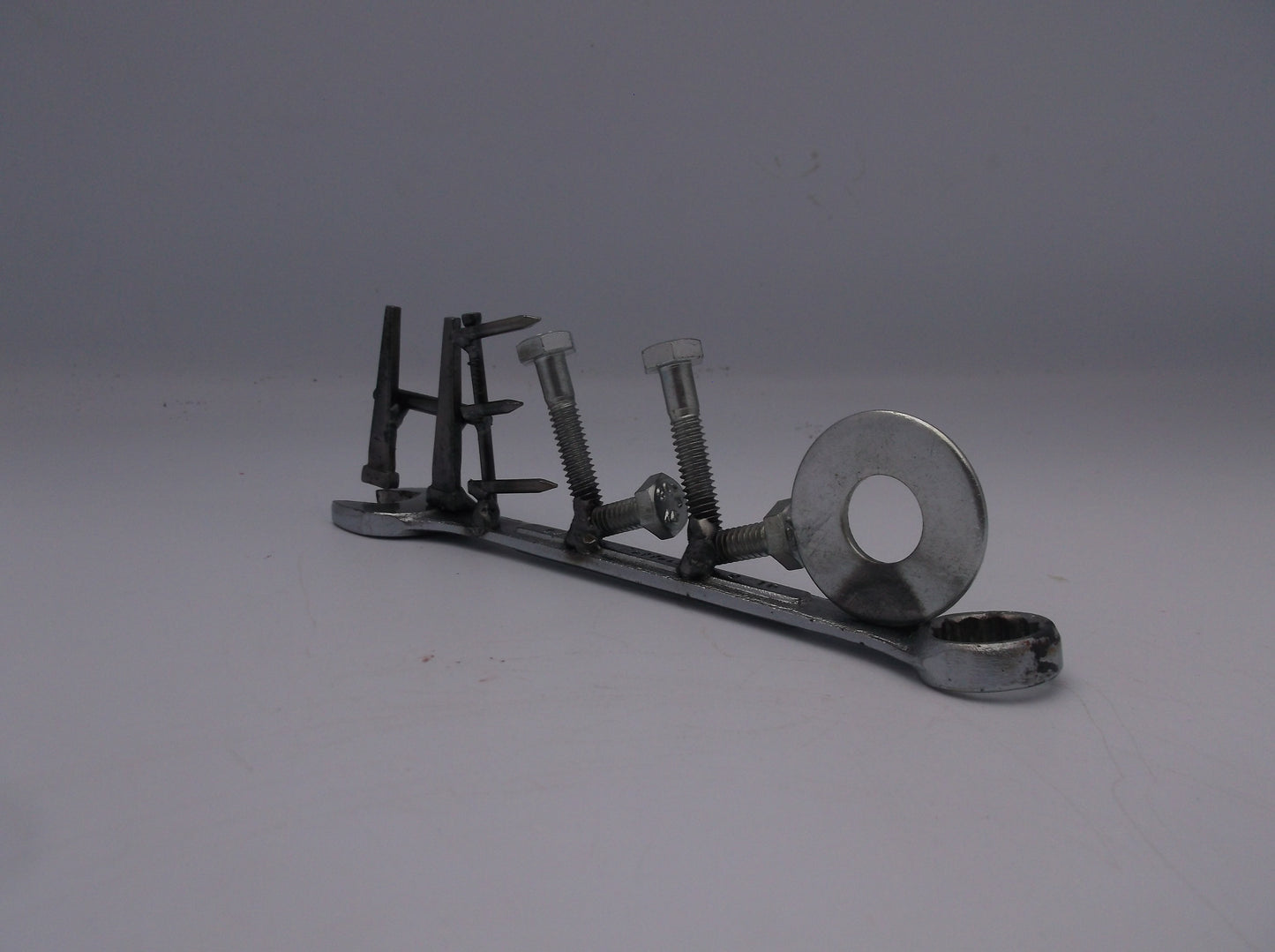 Hello, miniature gift ideas, recycled, up cycled, welded metal wrench