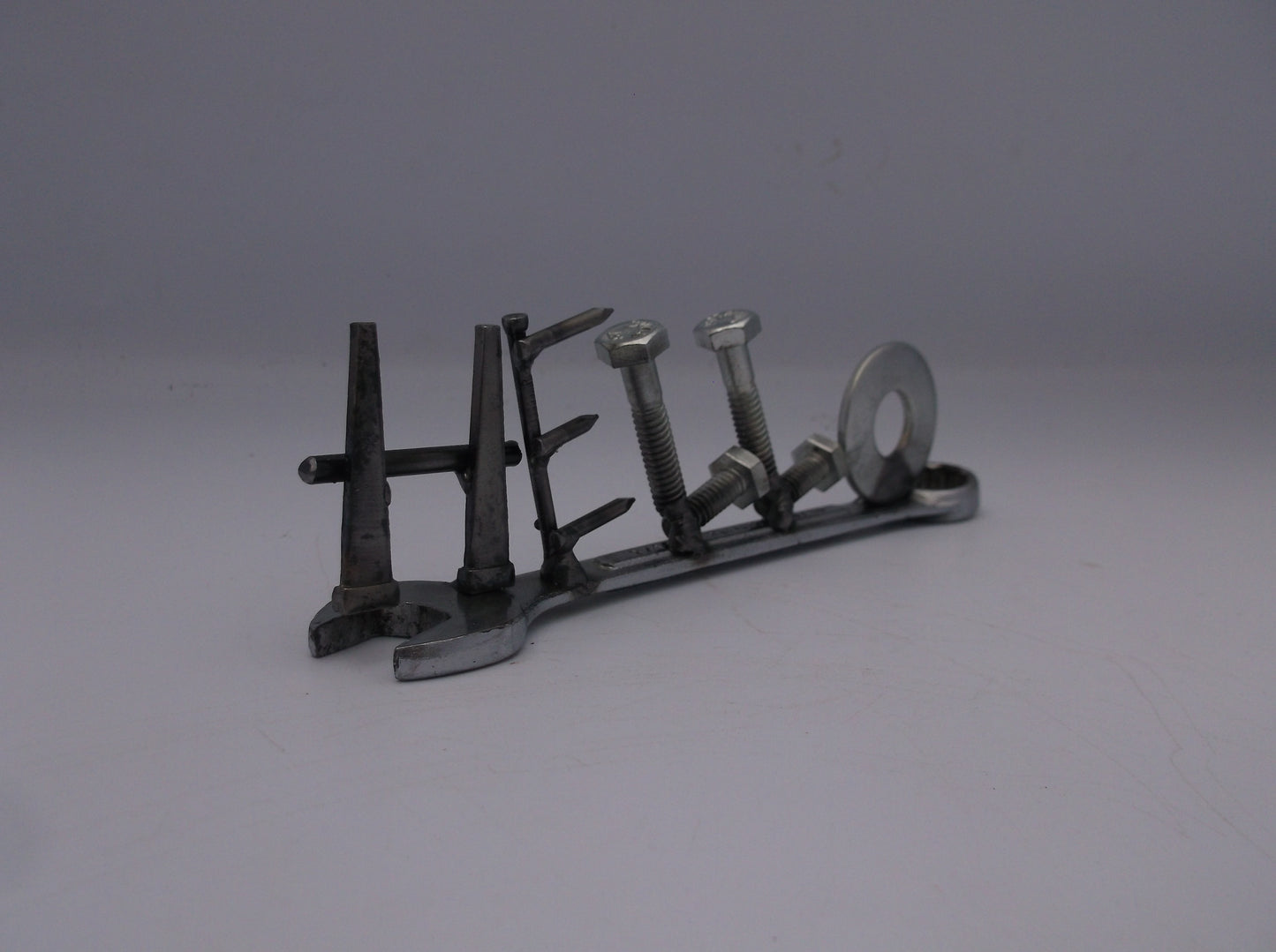 Hello, miniature gift ideas, recycled, up cycled, welded metal wrench