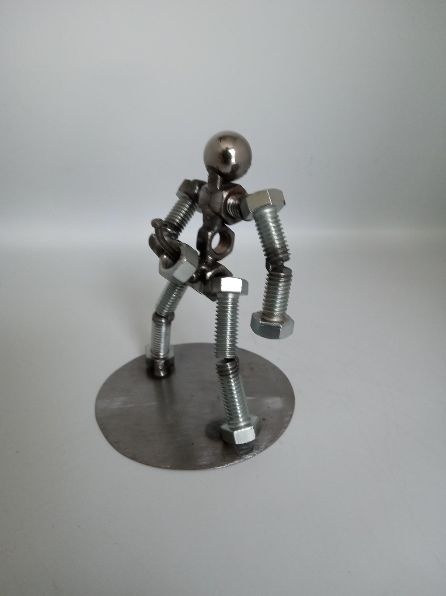 Weiner man, gag joke, handmade moving ornament, Metal Bolt Figurine