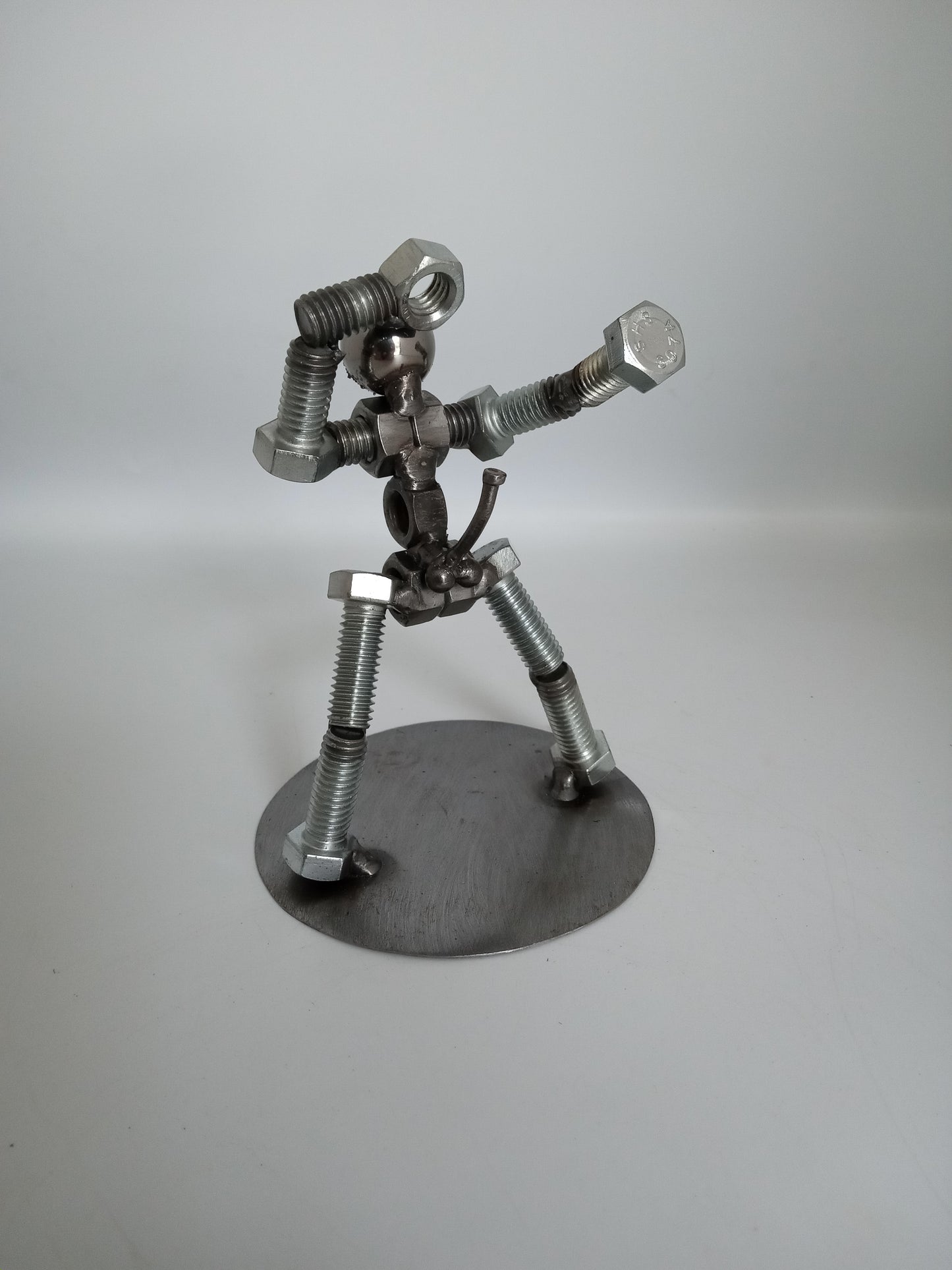 Weiner man, gag joke, handmade moving ornament, Metal Bolt Figurine