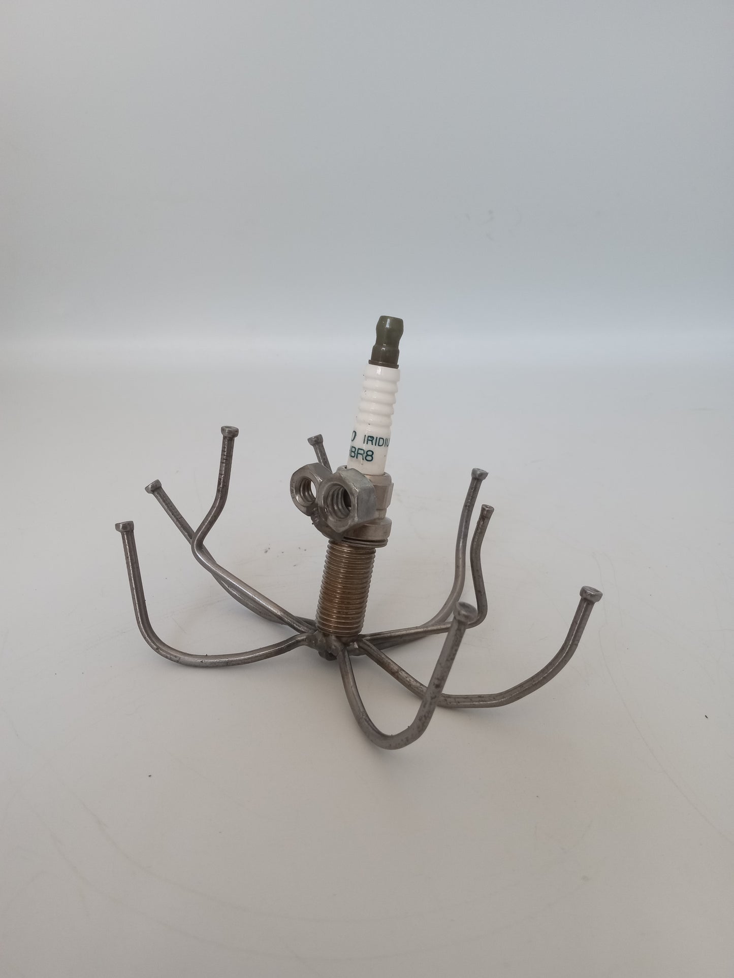 Octopus Figurine, Metal spark plug Sculpture, Welded Arts and Crafts