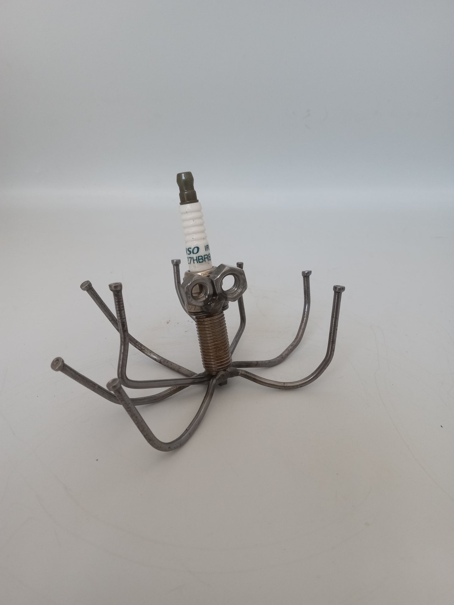 Octopus Figurine, Metal spark plug Sculpture, Welded Arts and Crafts