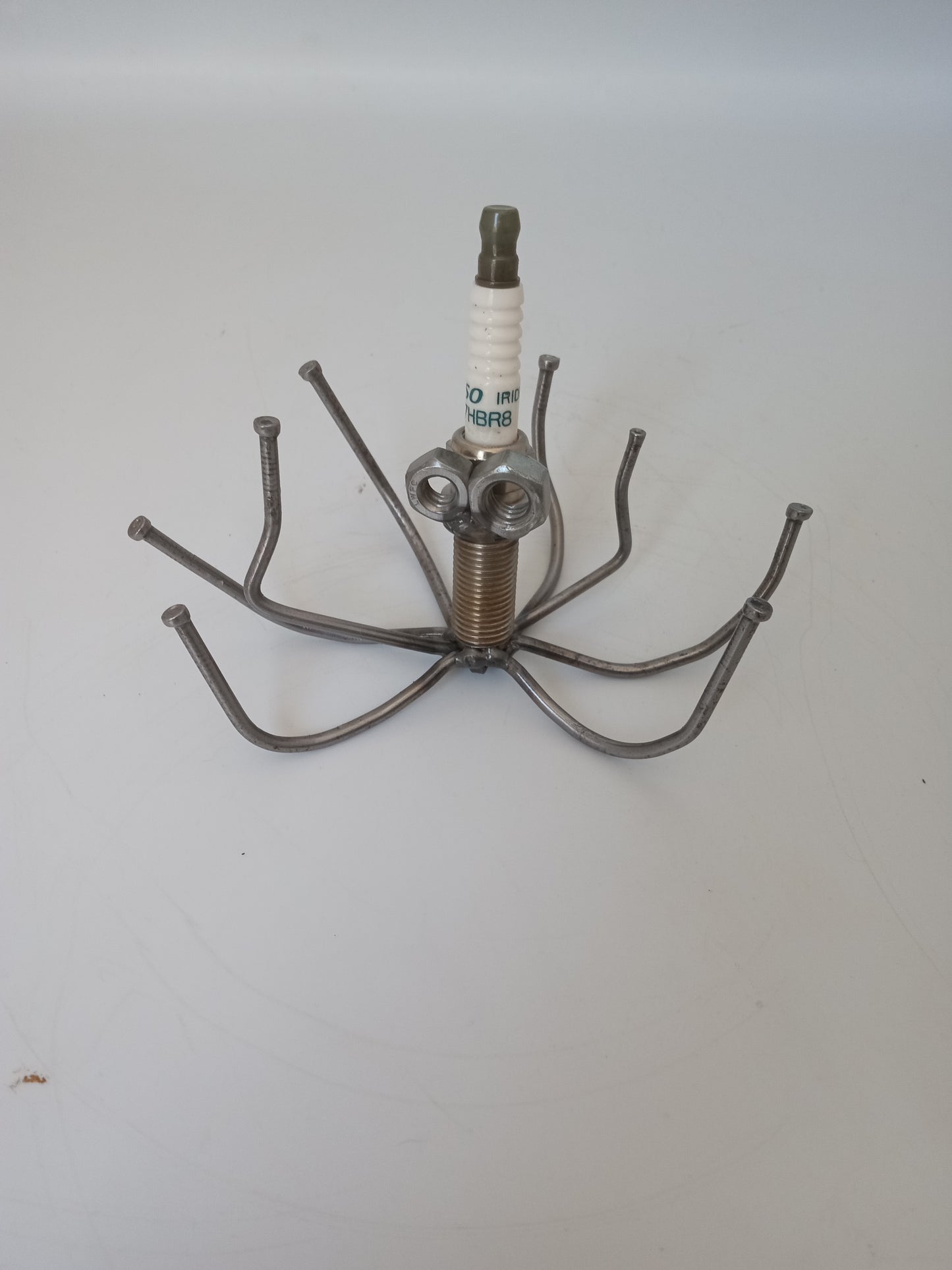Octopus Figurine, Metal spark plug Sculpture, Welded Arts and Crafts