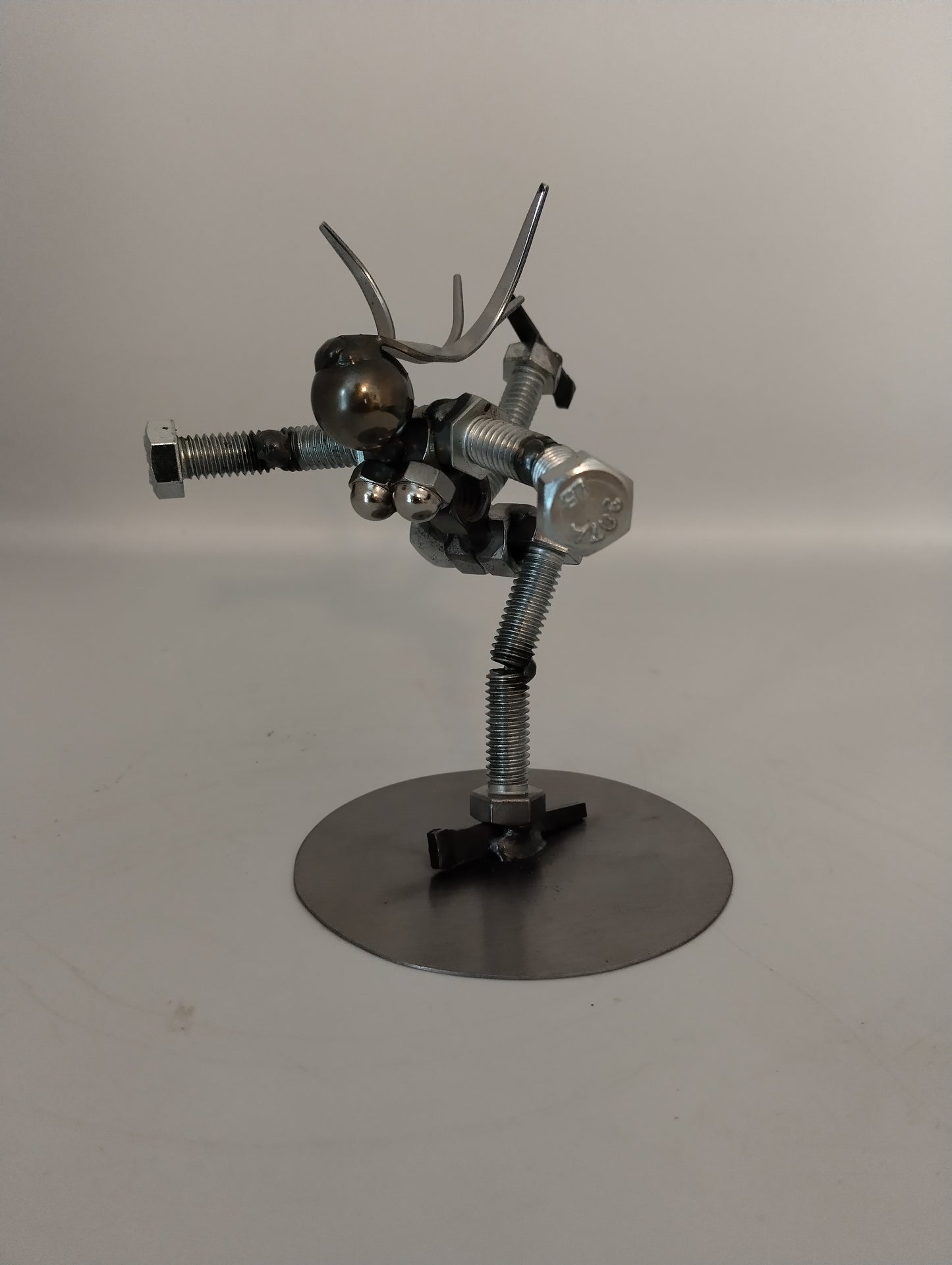 Female Figure Skater, Miniature Metal Bolt Figurine, Up cycled Welded Art, ice skating
