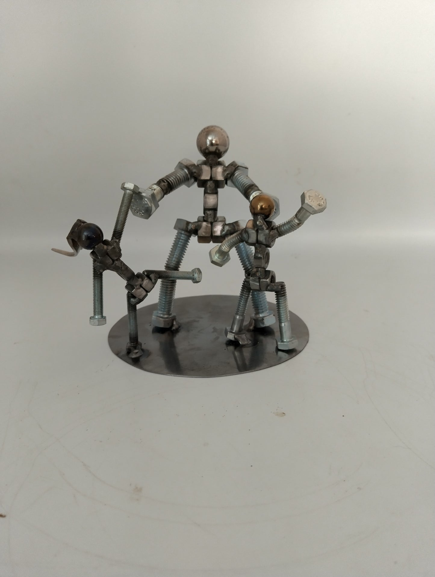 Family, Dad Son and Daughter, Couple, Household, Relationship, Metal Bolt Figurines