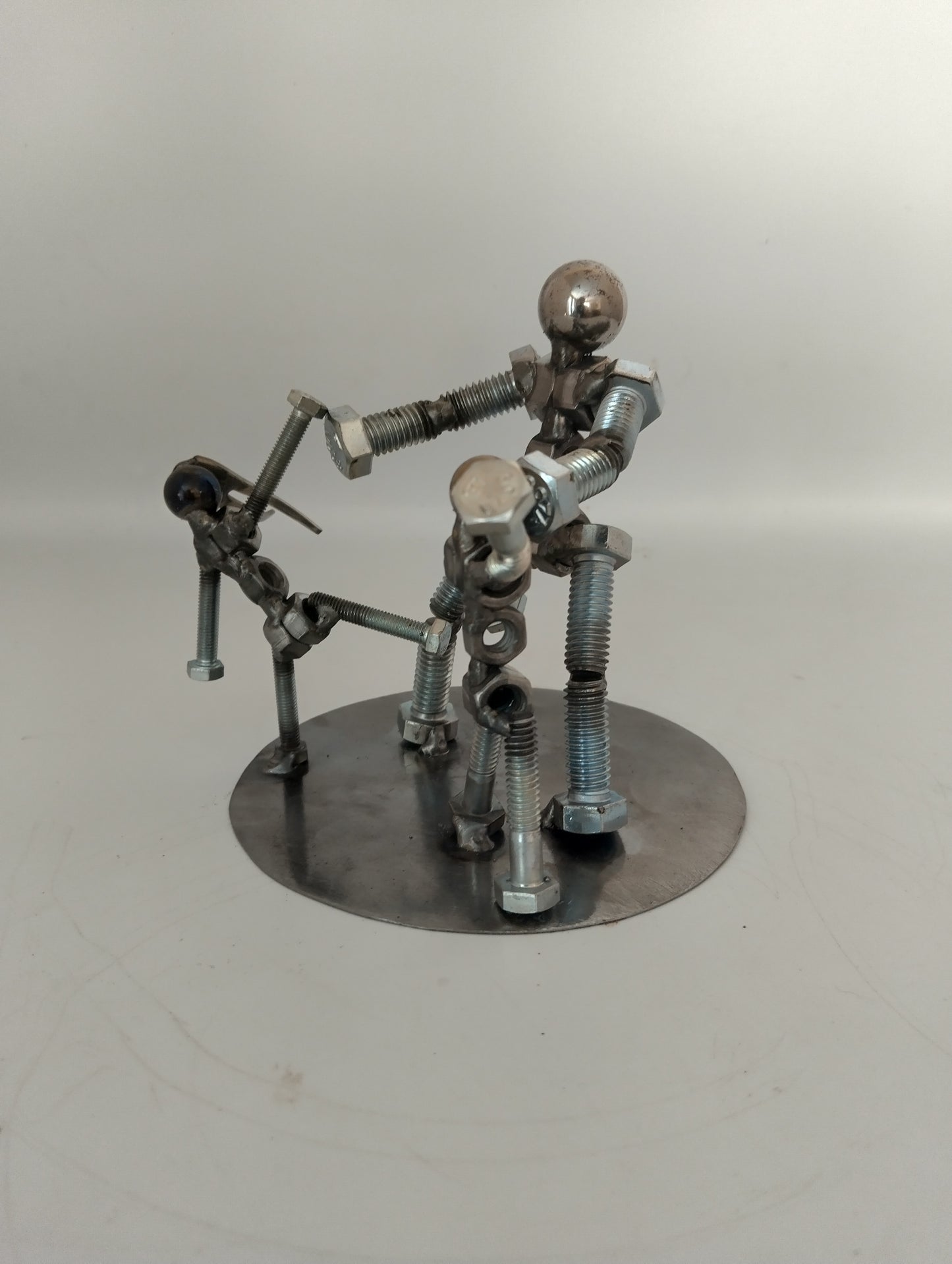 Family, Dad Son and Daughter, Couple, Household, Relationship, Metal Bolt Figurines