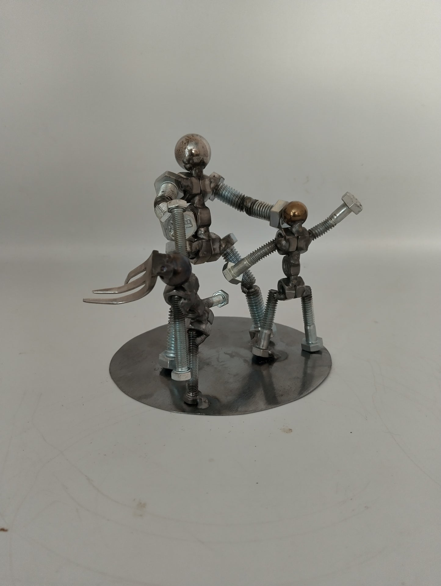 Family, Dad Son and Daughter, Couple, Household, Relationship, Metal Bolt Figurines