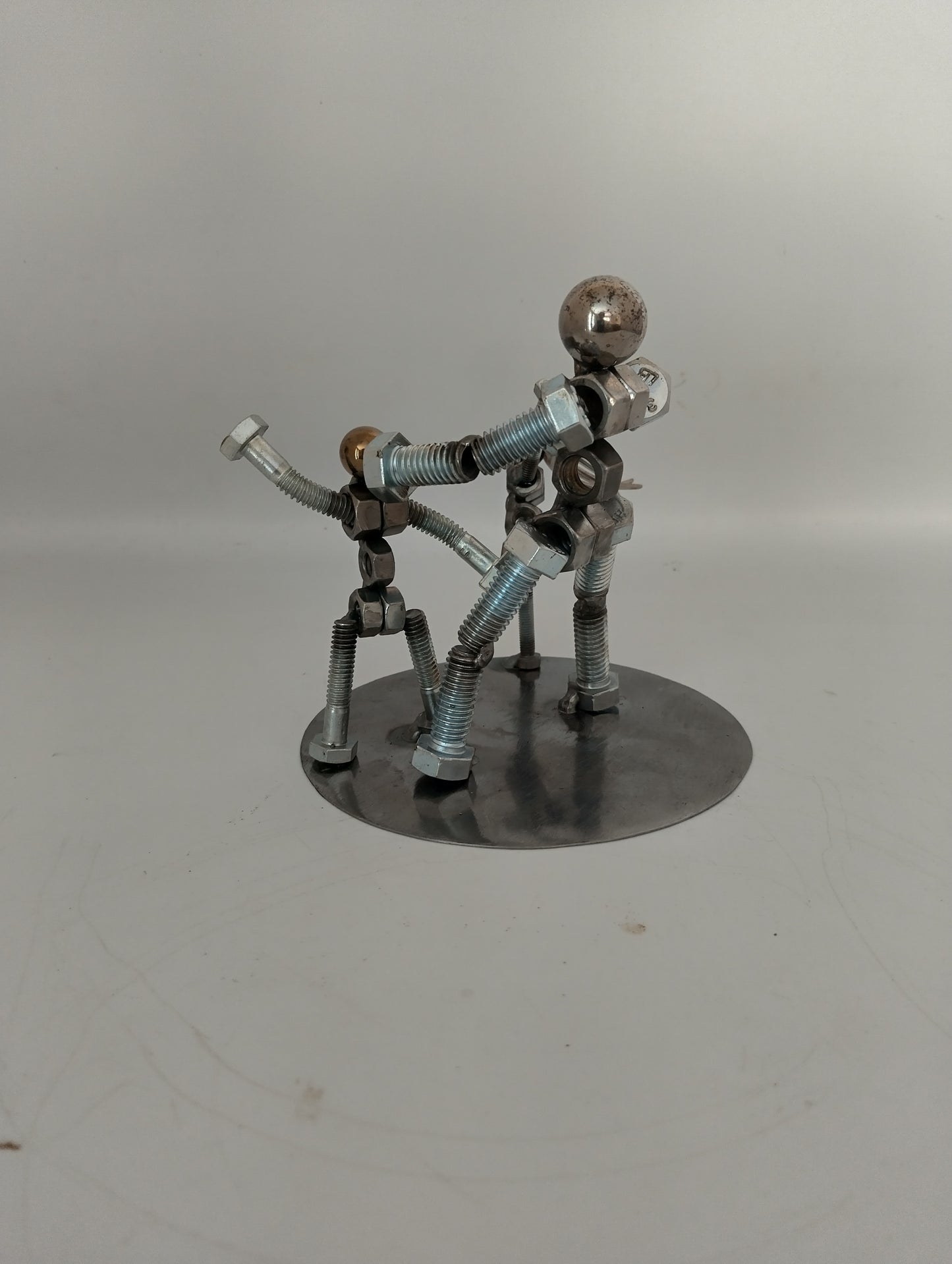 Family, Dad Son and Daughter, Couple, Household, Relationship, Metal Bolt Figurines