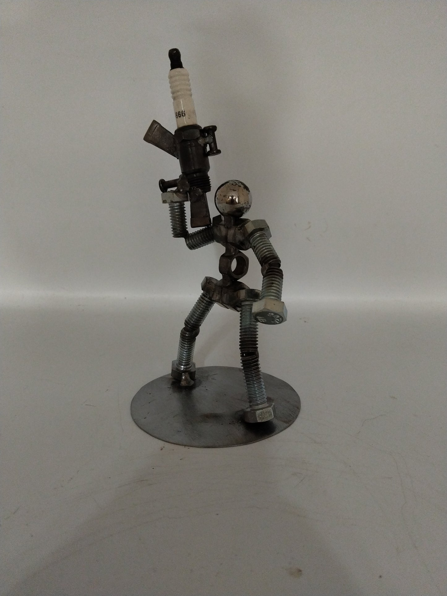 Hunter, Sharp Shooter, AR15 Metal Bolt Figurine, Upcycled Art, Miniature