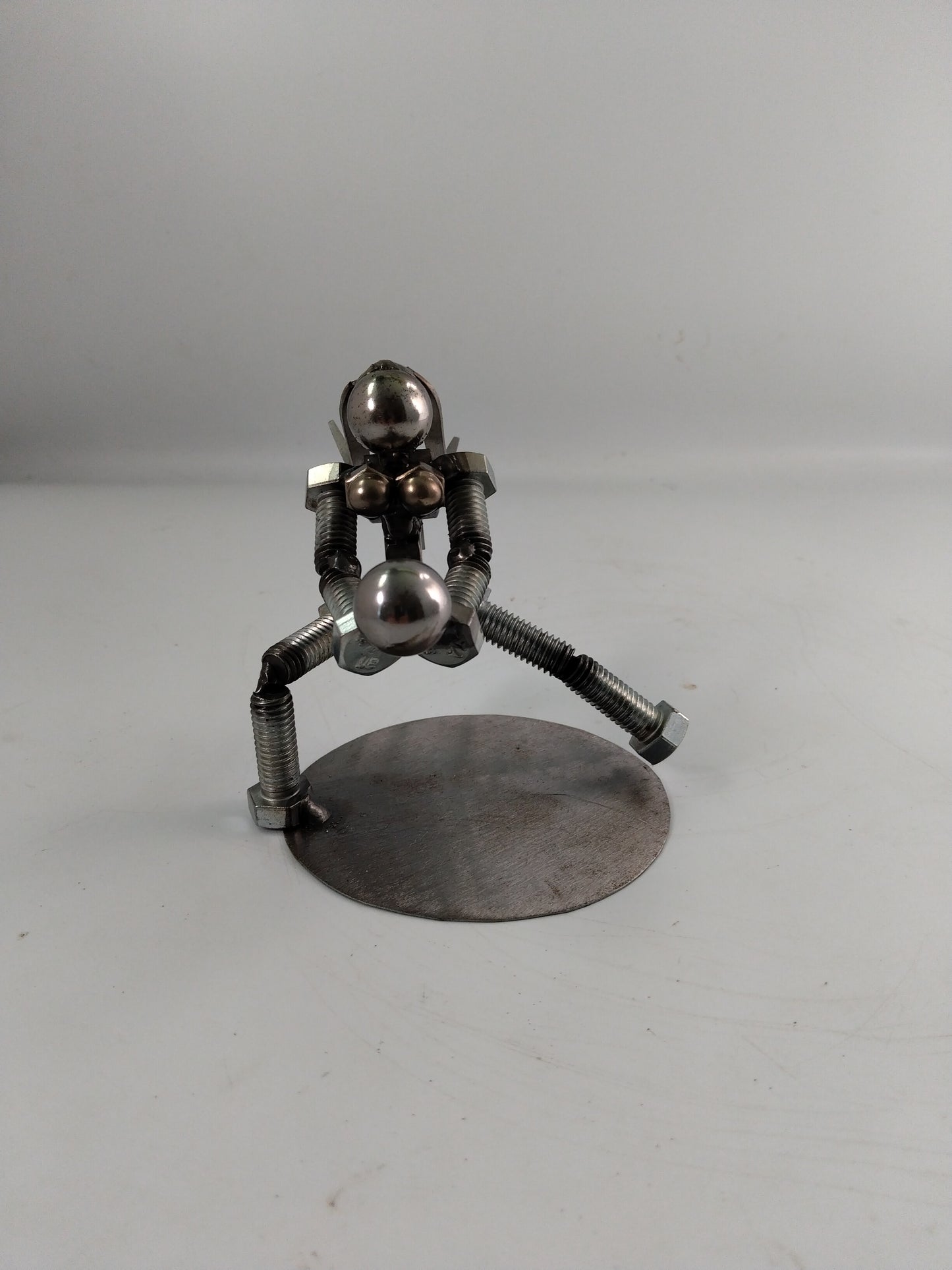 Female Volleyball Player, Metal Figurine, Upcycled Metal Art