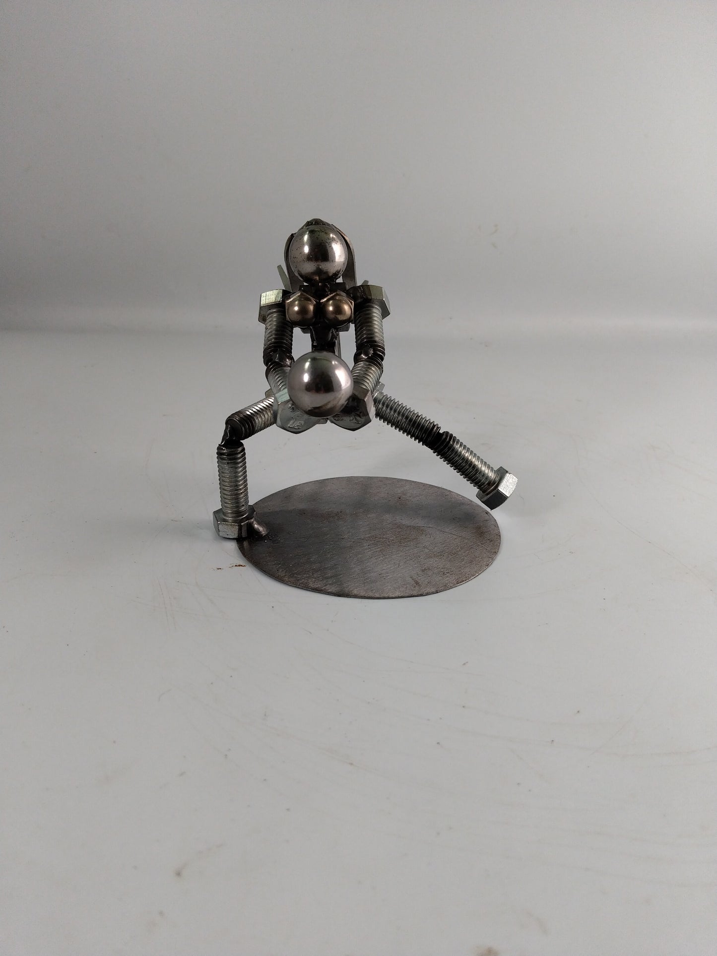 Female Volleyball Player, Metal Figurine, Upcycled Metal Art