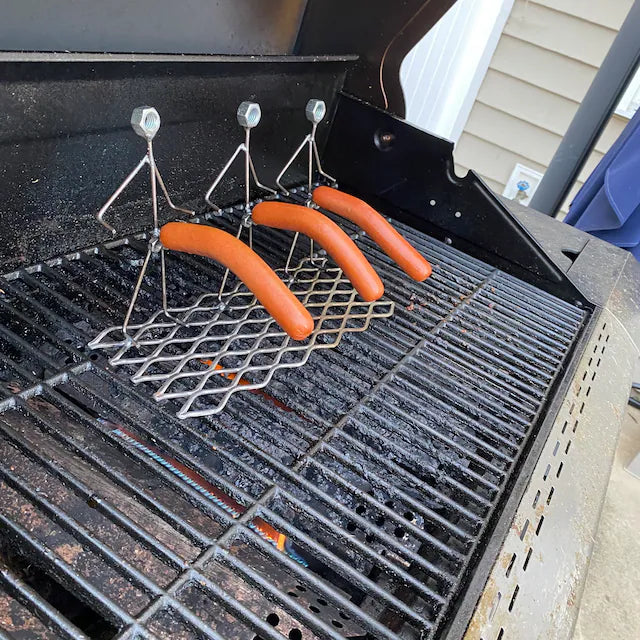 Triple Metal Art Grill Guy, Barbeque, BBQ, Metal Art, brat/hotdog cooker