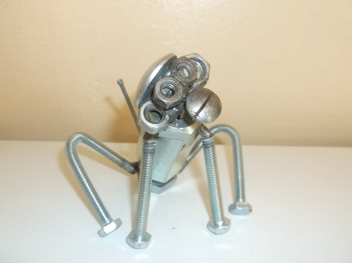 Monkey Miniature Figurine, recycled hardware welded metal art
