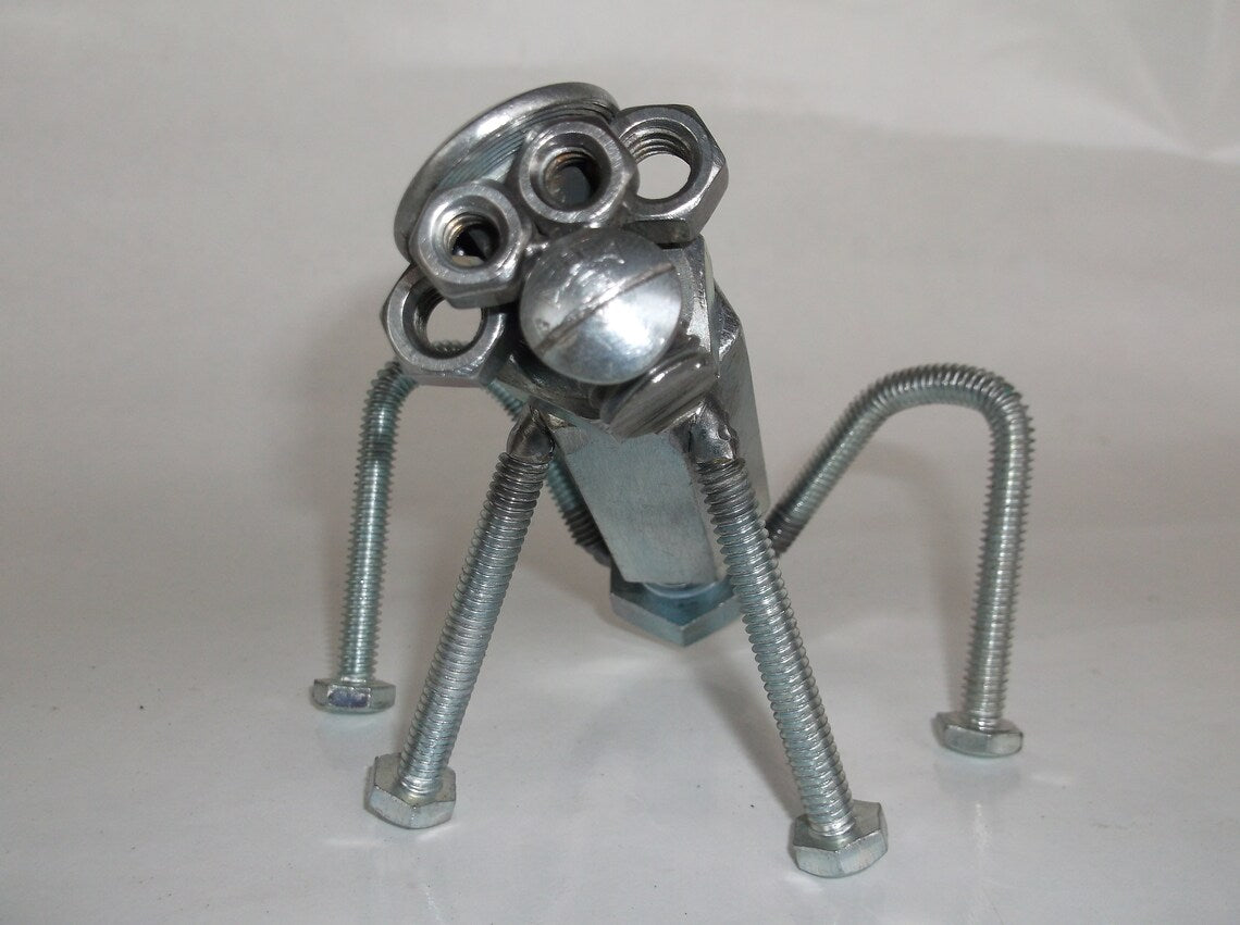 Monkey Miniature Figurine, recycled hardware welded metal art