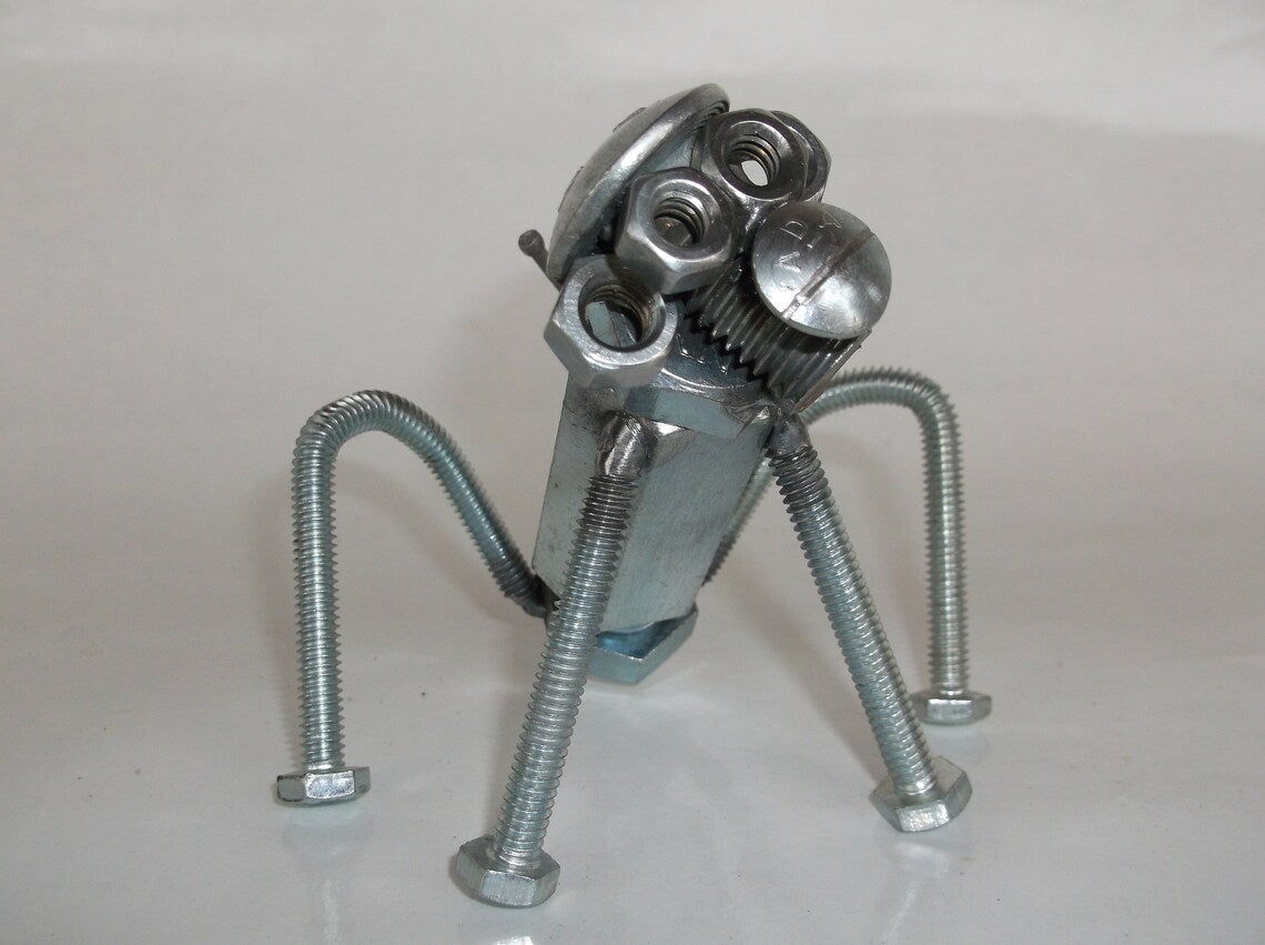 Monkey Miniature Figurine, recycled hardware welded metal art