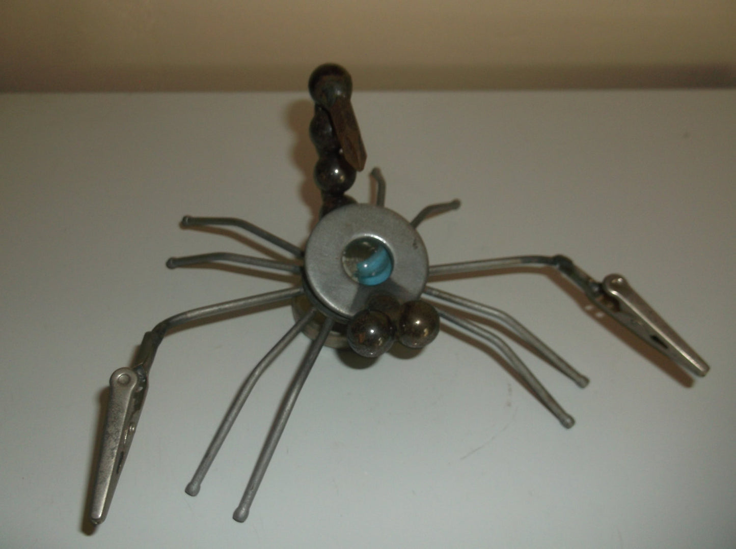 Blue Scorpion, Metal Sculpture, Magnets, garden stake, metal yard art