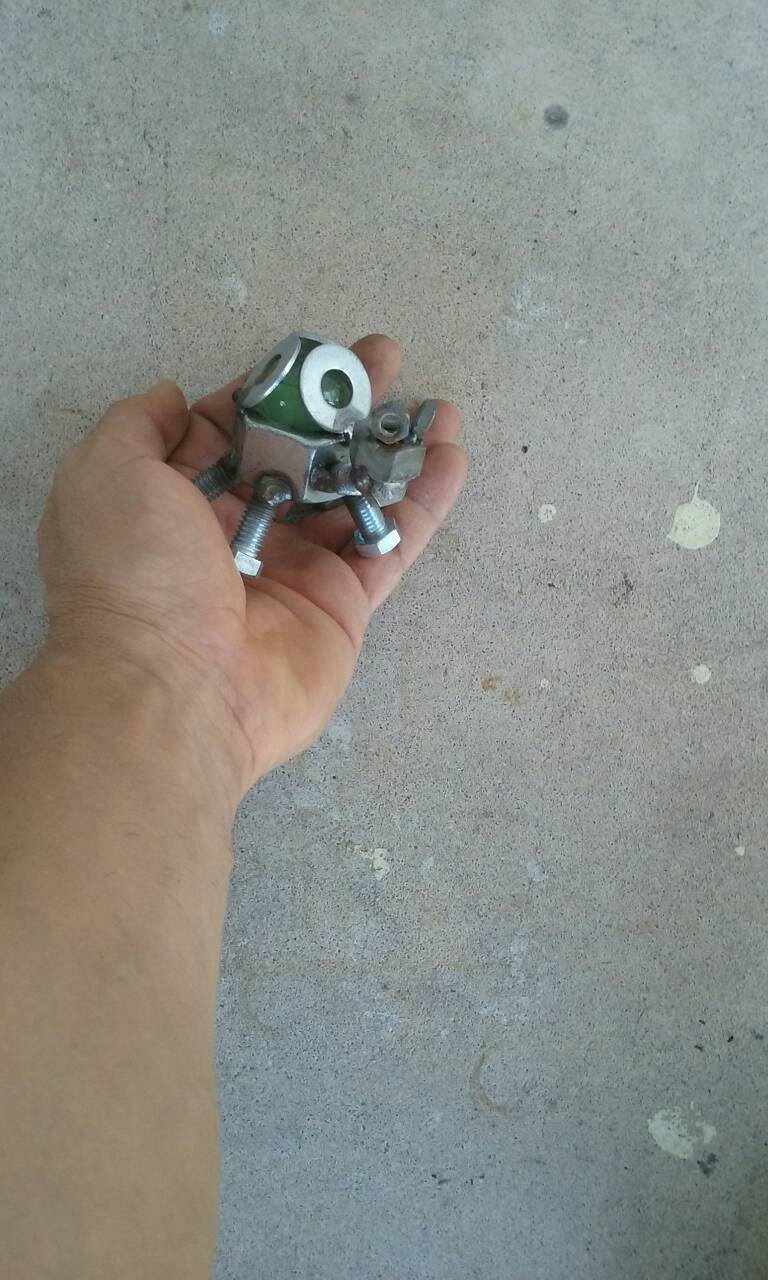 Miniature Turtle Sculpture, Baby Turtle Figurine, Welded Metal Art