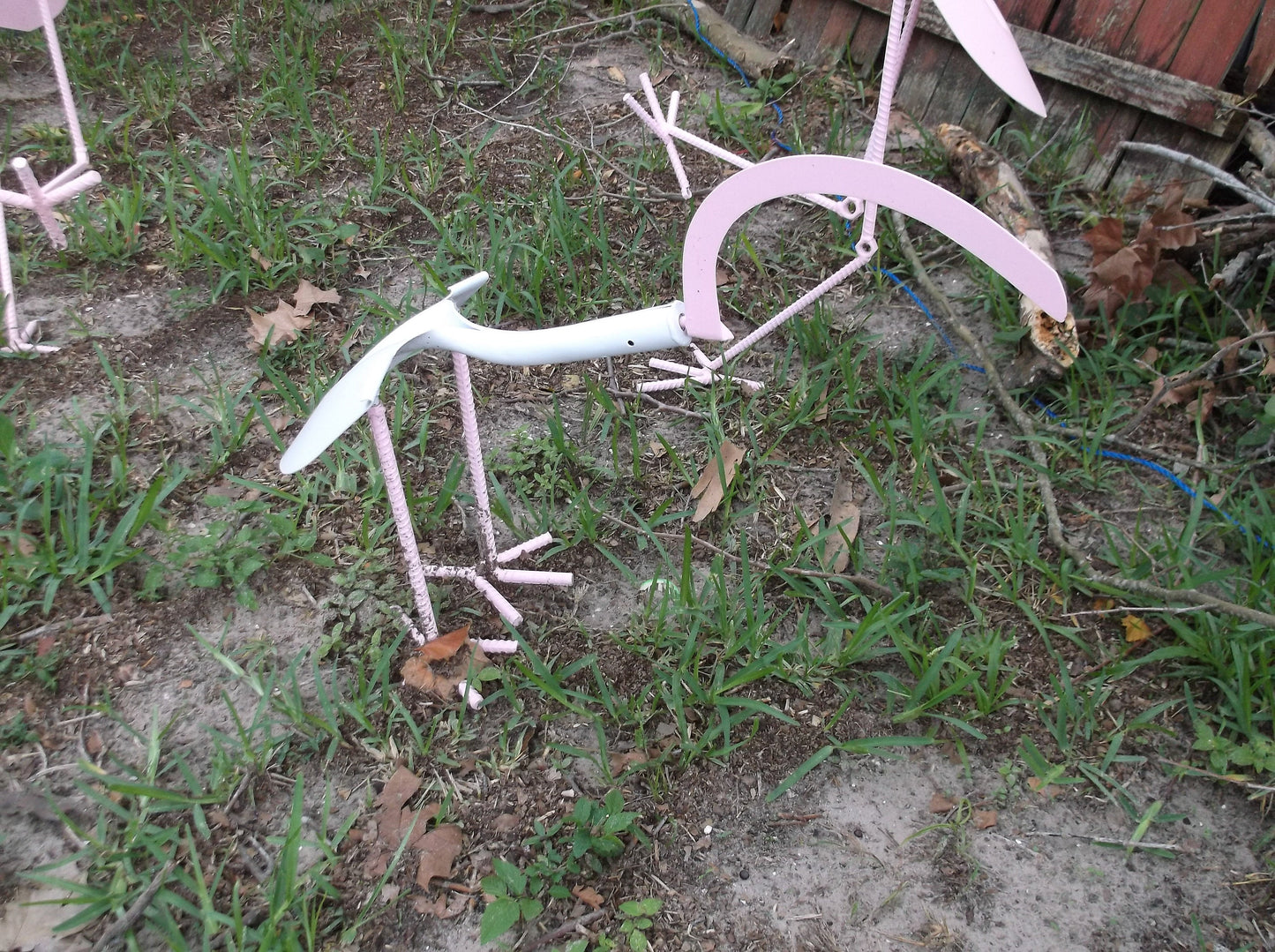 Ibis Metal Shovel Bird Garden Art, Garden Bird Sculpture