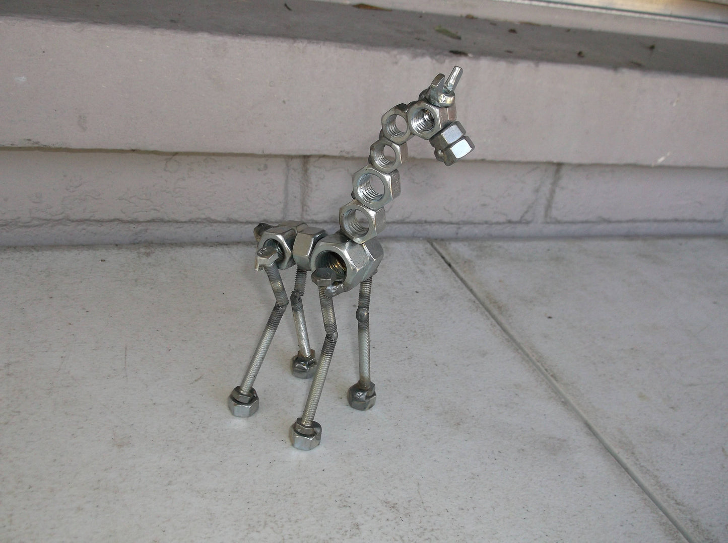 Giraffe, Metal Giraffe Sculpture, Up cycled Art