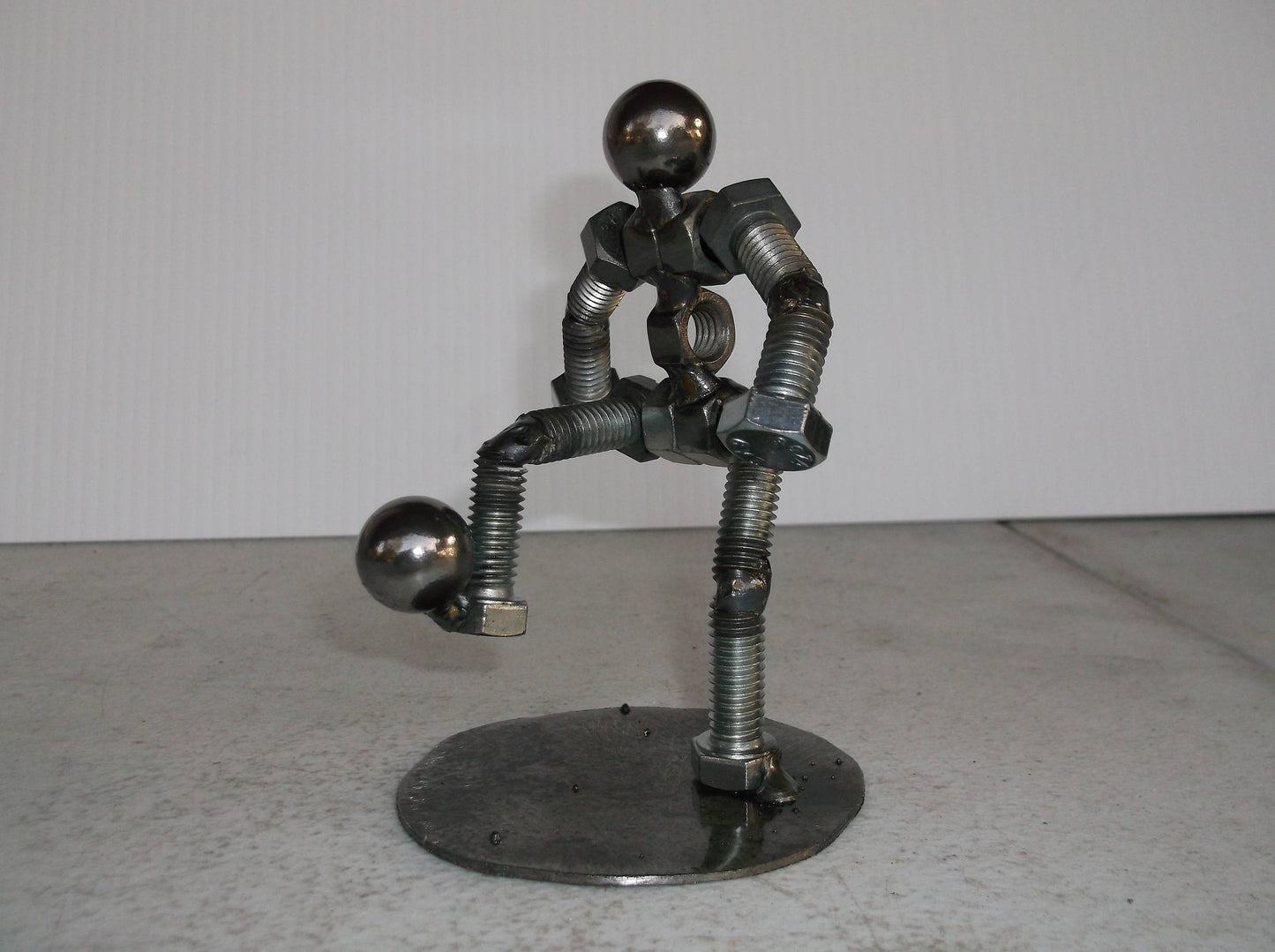 Soccer Player, Metal Bolt Figurine, Miniature Sports Player, Athlete