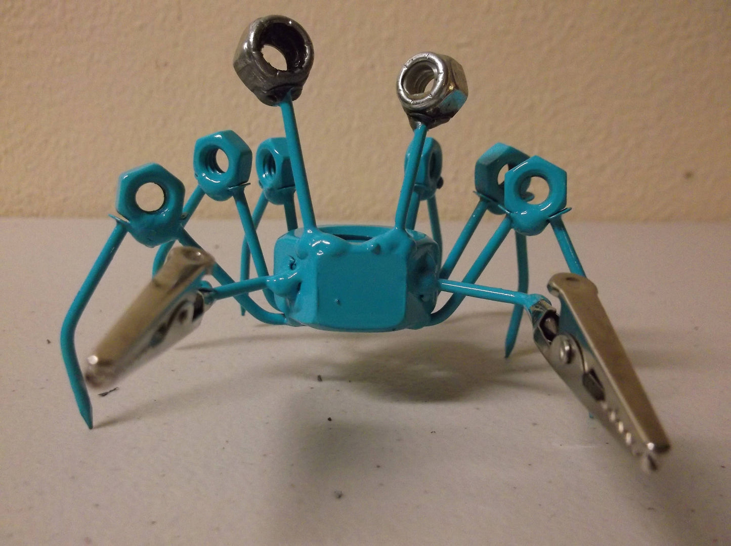 Crab Metal Sculpture ORANGE MARBLE