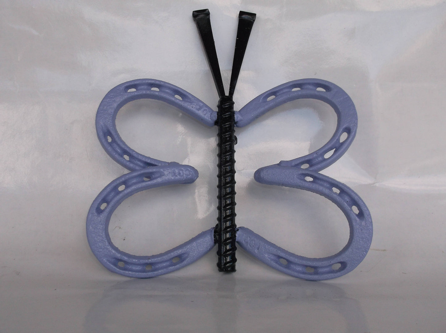 Violet Horseshoe Butterfly Garden Art, Garden Stake, yard art