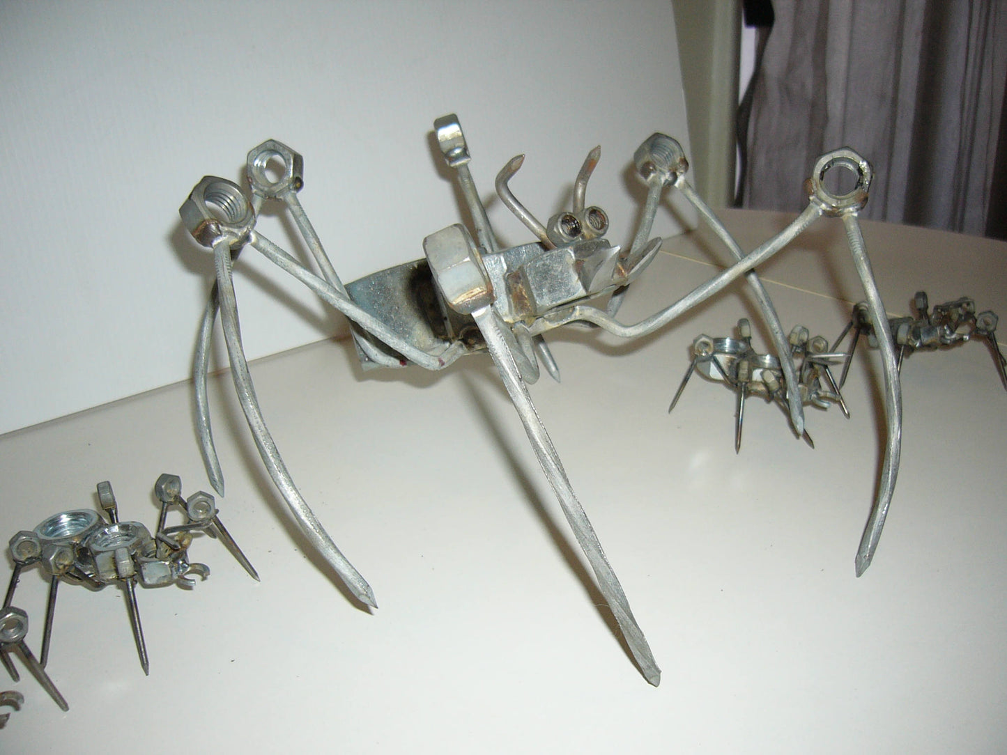 Large Ant Sculpture, Garden Art, Welded Metal Yard Art, Metal Insect Figurine, Rustic
