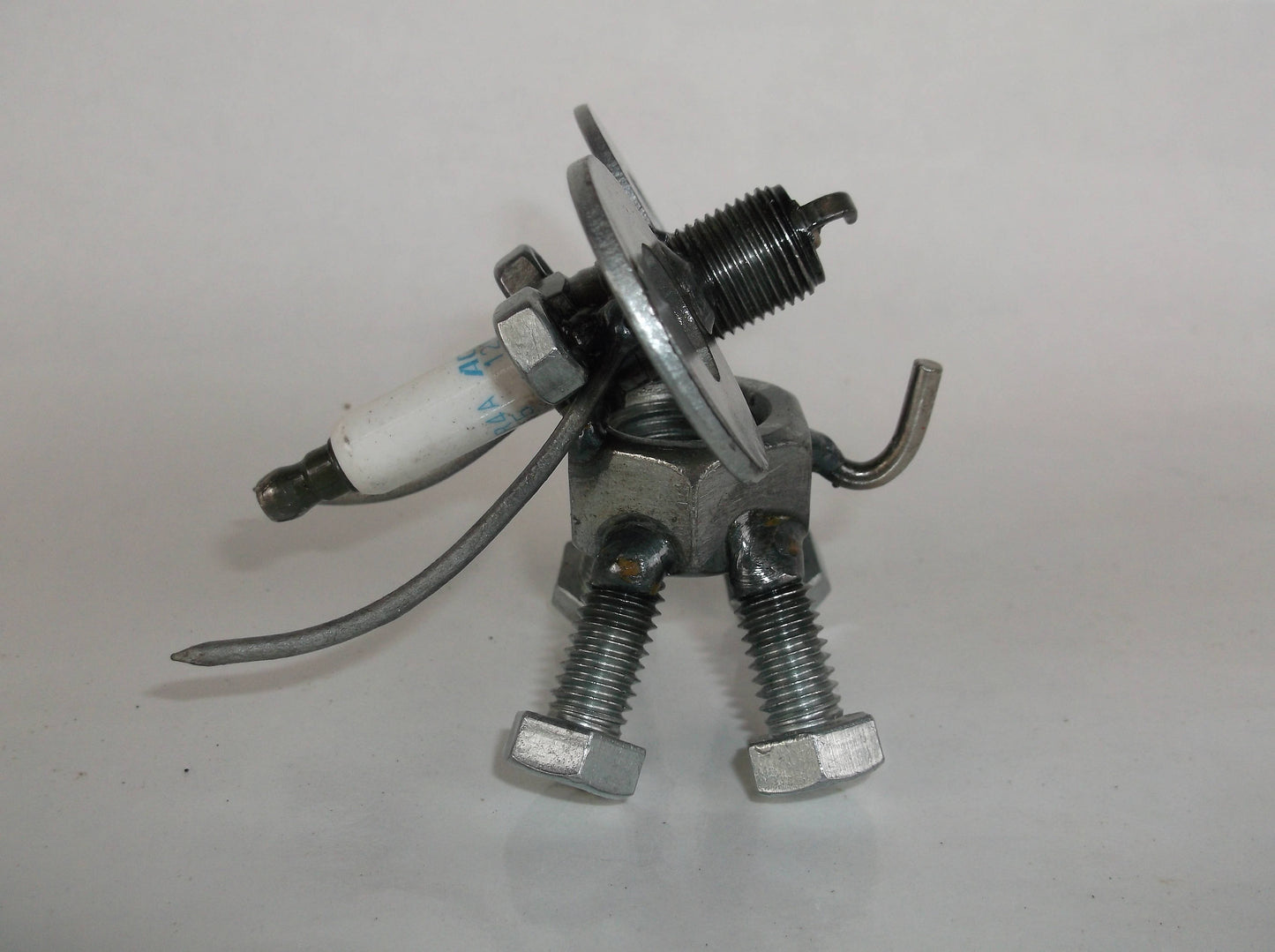 Elephant, Elephant Figurine, Metal Elephant Sculpture, Spark Plug Elephant Art