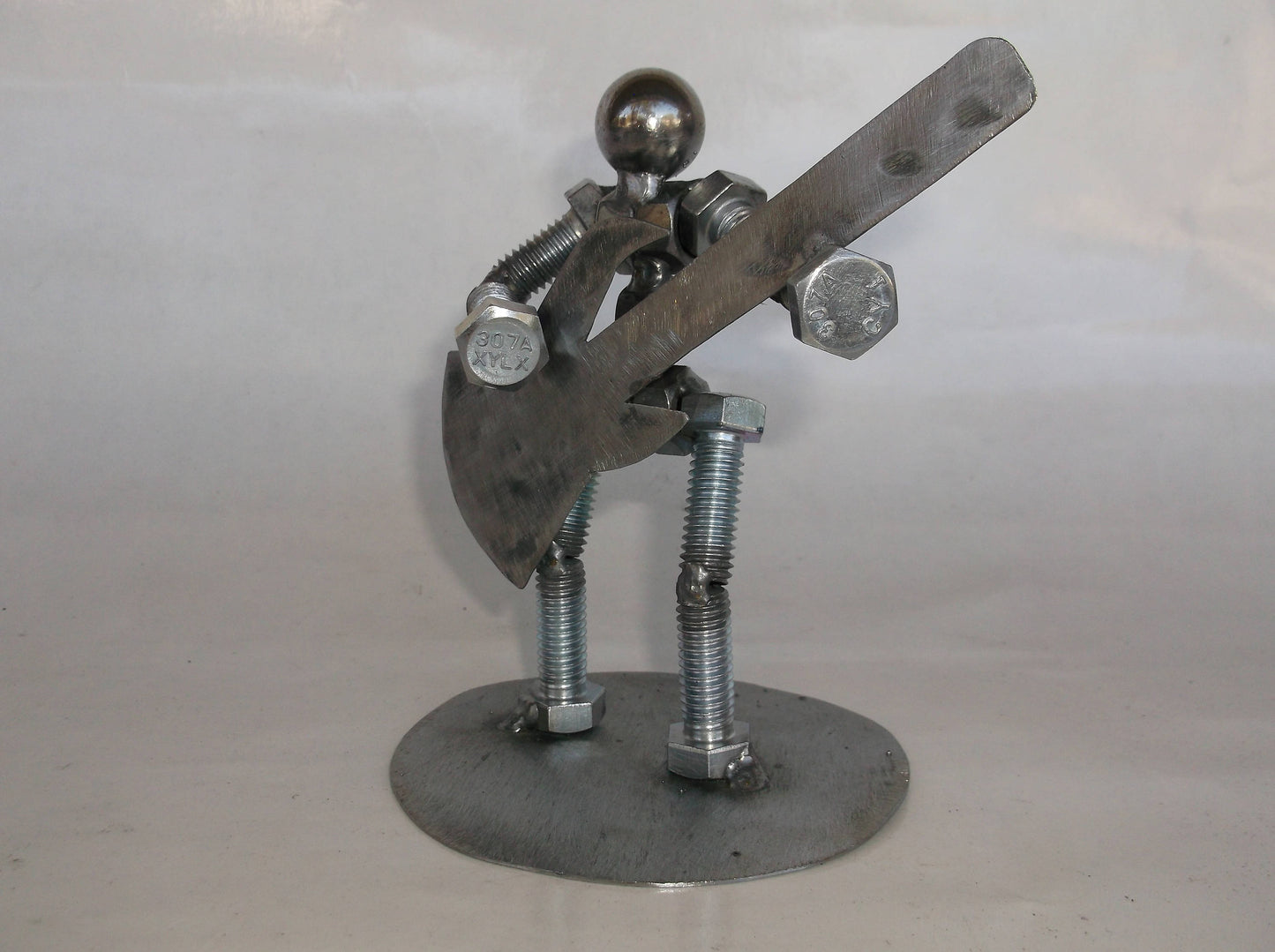 Bass Guitarist, Metal Bolt Figurine, Upcycled Art, Musician