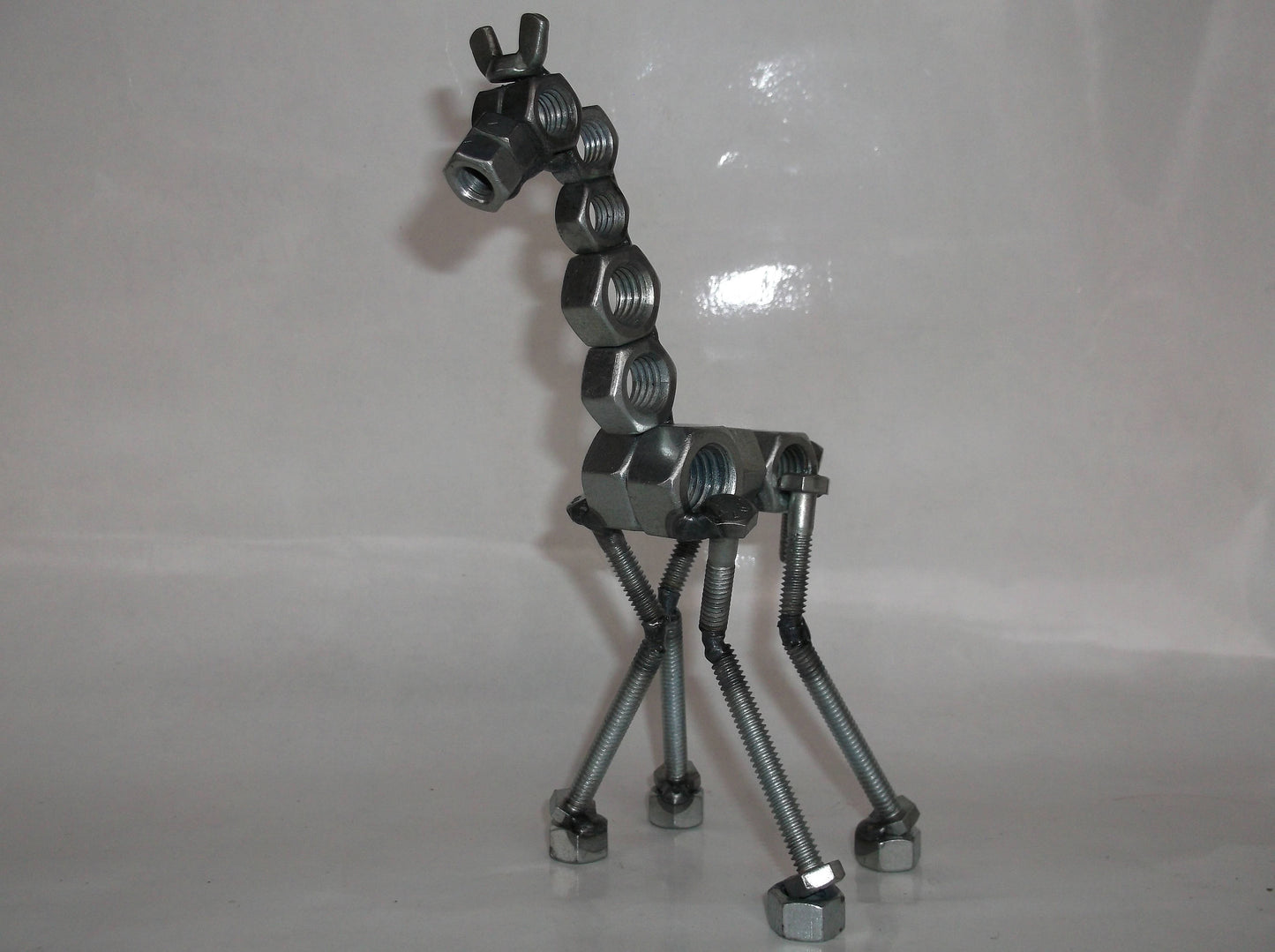 Giraffe, Metal Giraffe Sculpture, Up cycled Art