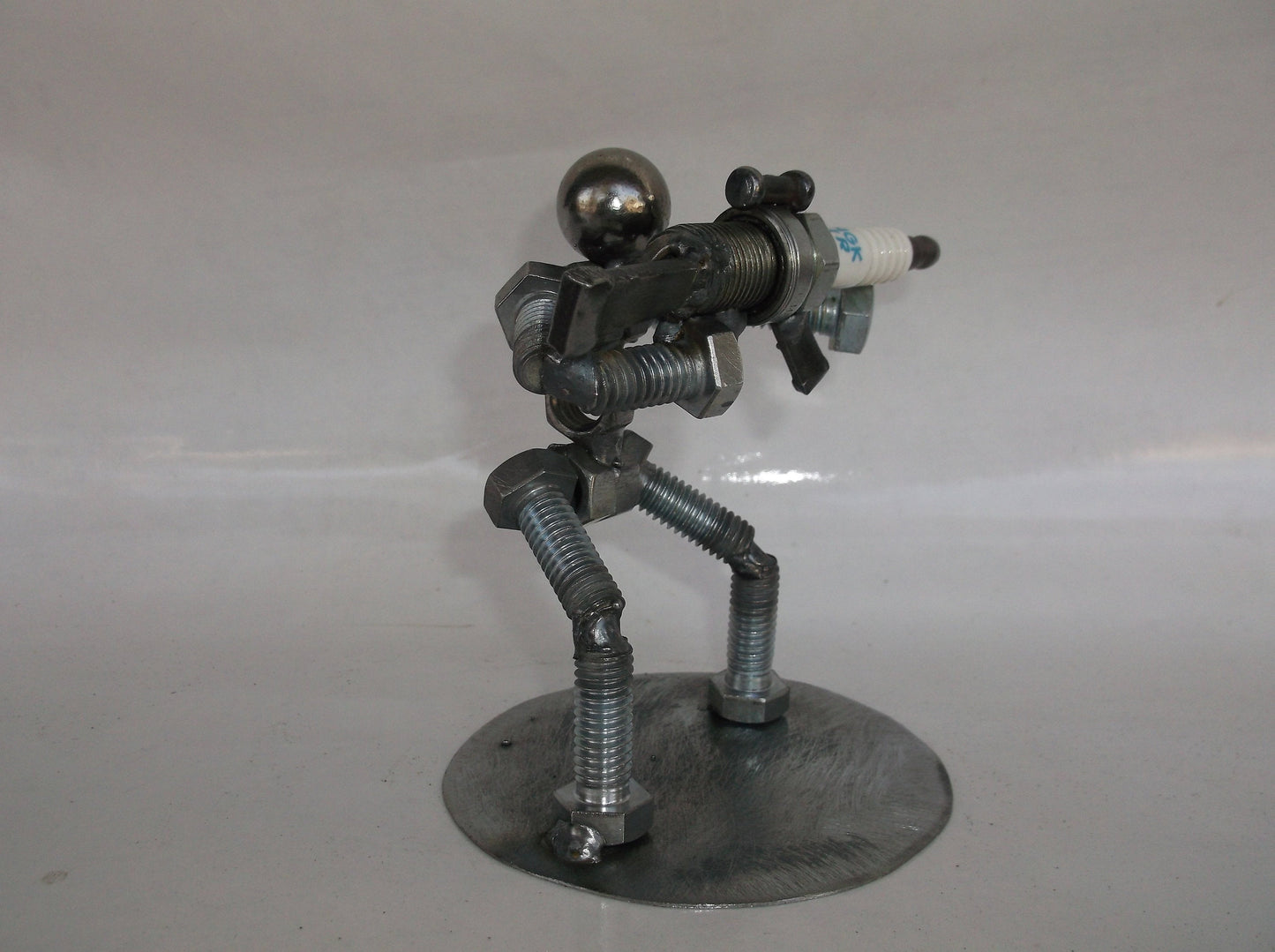 Hunter, Sharp Shooter, AR15 Metal Bolt Figurine, Upcycled Art, Miniature