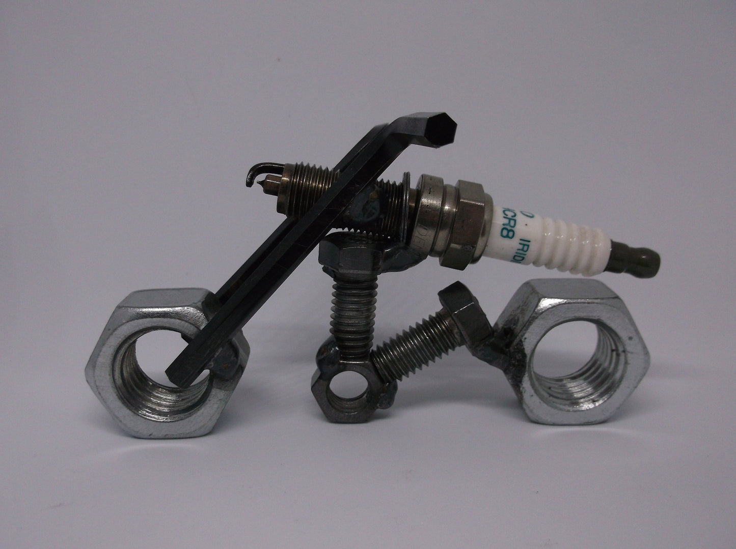 Recycled Spark Plug Motorcycle