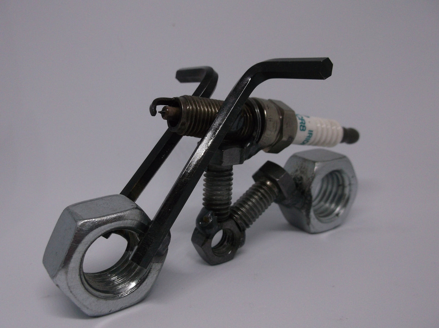 Recycled Spark Plug Motorcycle